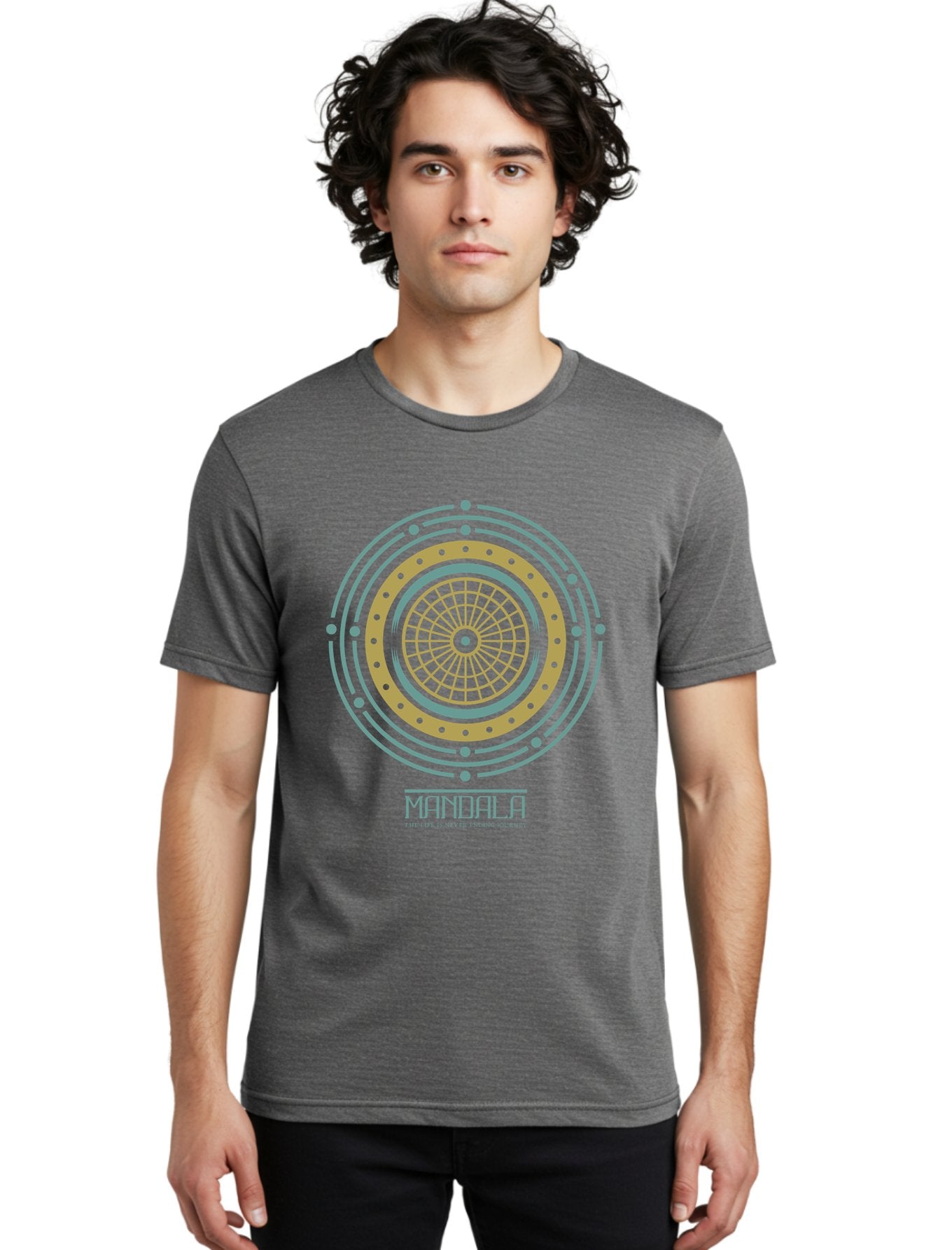 Mandala Men'S Graphic Tee, 100% Cotton, Comfortable Casual Summer Wear, Machine Washable, Sacred Geometry, Metaphysical Symbol, Spiritual Icon, Mystical Art, Esoteric Design, Geometric Pattern, Concentric Circles, Sacred Symbol, Aae489 18