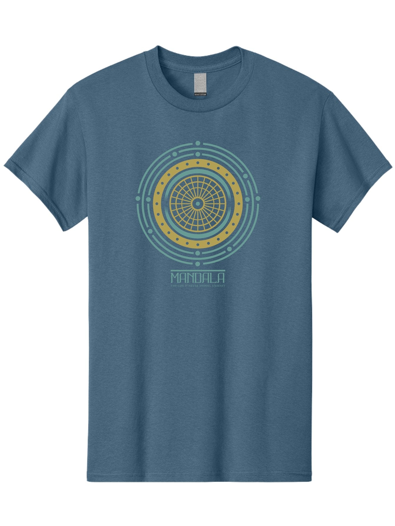 Mandala Men'S Graphic Tee, 100% Cotton, Comfortable Casual Summer Wear, Machine Washable, Sacred Geometry, Metaphysical Symbol, Spiritual Icon, Mystical Art, Esoteric Design, Geometric Pattern, Concentric Circles, Sacred Symbol, Aae489