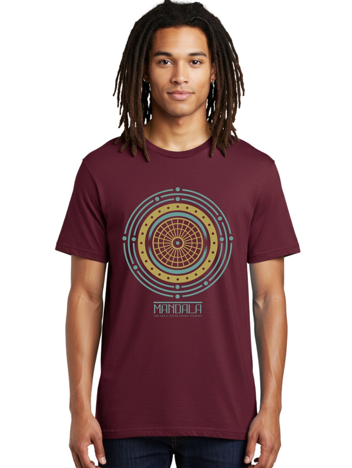 Mandala Men'S Graphic Tee, 100% Cotton, Comfortable Casual Summer Wear, Machine Washable, Sacred Geometry, Metaphysical Symbol, Spiritual Icon, Mystical Art, Esoteric Design, Geometric Pattern, Concentric Circles, Sacred Symbol, Aae489 28