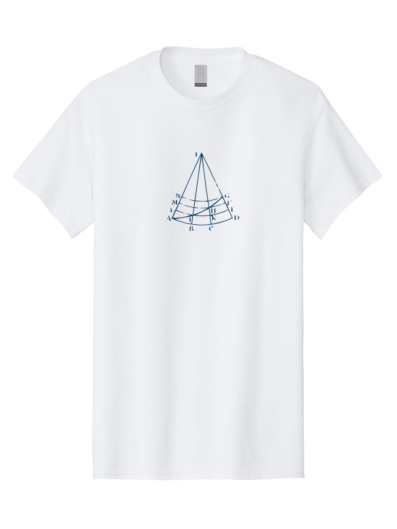 Mathematical Cone Ruler Men'S Graphic Tee, 100% Cotton, Comfortable Casual Summer Wear, Machine Washable, Geometric Cone, 3D Shape, Triangle, Circle, Intersecting Lines, Labeled Points, A, B, C, D, I, J, K, L, M, N, G, H, Aae491 10