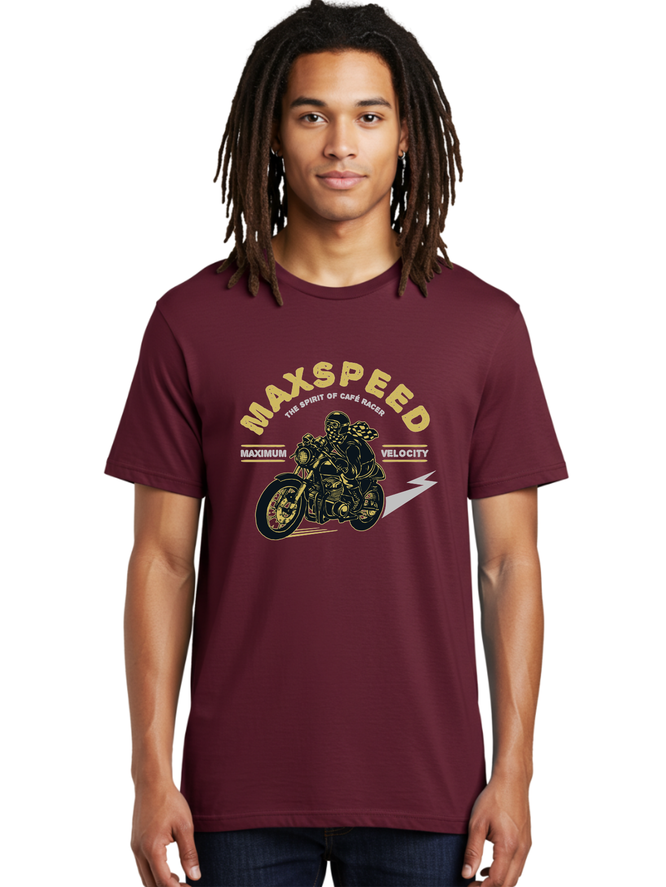 Max Speed Men'S Graphic Tee, 100% Cotton, Comfortable Casual Summer Wear, Machine Washable, Motorcycle Racing, Cape Racer, Maximum Velocity, Speed Enthusiast, Biker Culture, Racing Spirit, Vintage Motorcycle, Adventure Ride Aae492 24