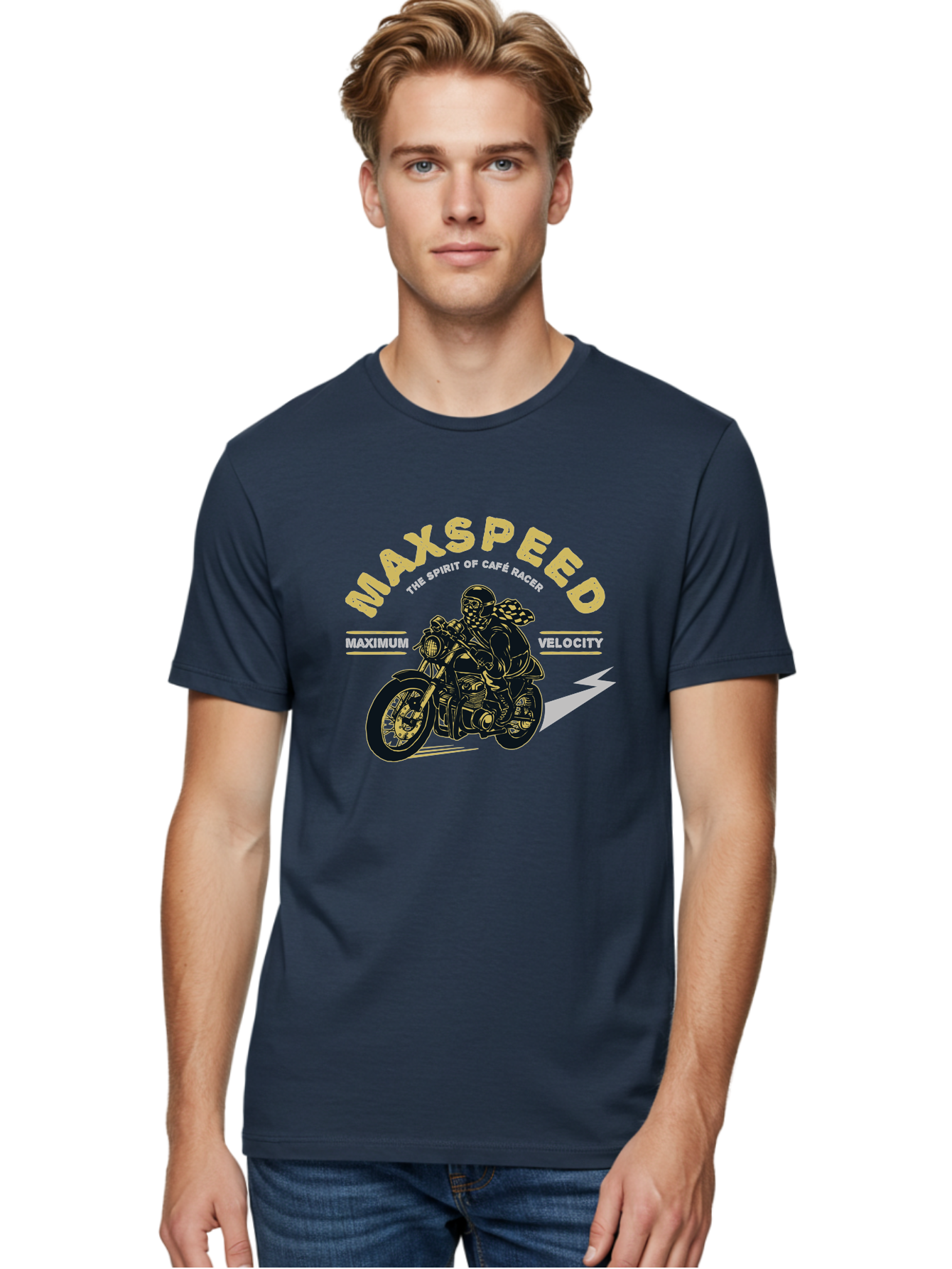 Max Speed Men'S Graphic Tee, 100% Cotton, Comfortable Casual Summer Wear, Machine Washable, Motorcycle Racing, Cape Racer, Maximum Velocity, Speed Enthusiast, Biker Culture, Racing Spirit, Vintage Motorcycle, Adventure Ride Aae492 26