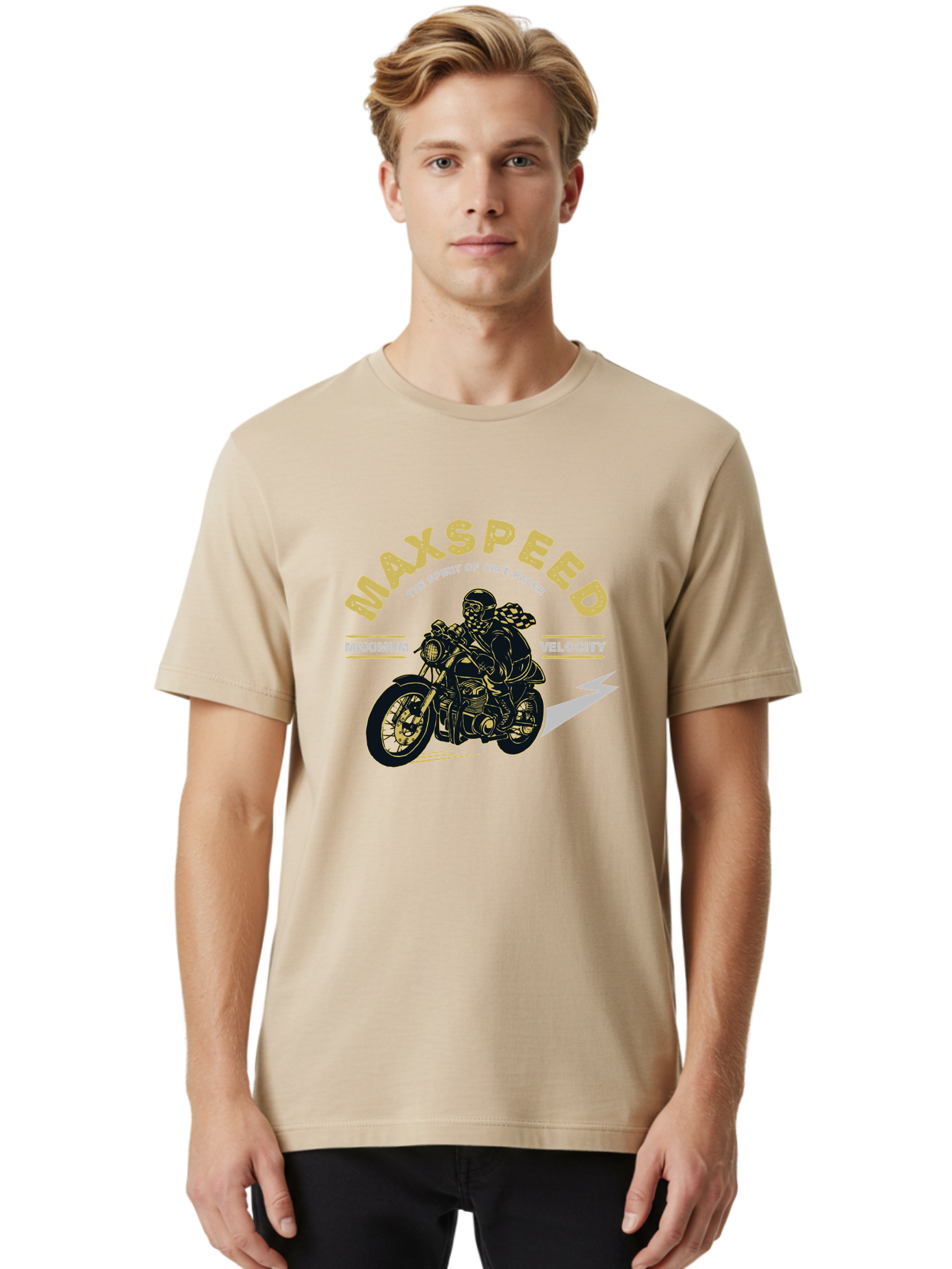 Max Speed Men'S Graphic Tee, 100% Cotton, Comfortable Casual Summer Wear, Machine Washable, Motorcycle Racing, Cape Racer, Maximum Velocity, Speed Enthusiast, Biker Culture, Racing Spirit, Vintage Motorcycle, Adventure Ride Aae492 8