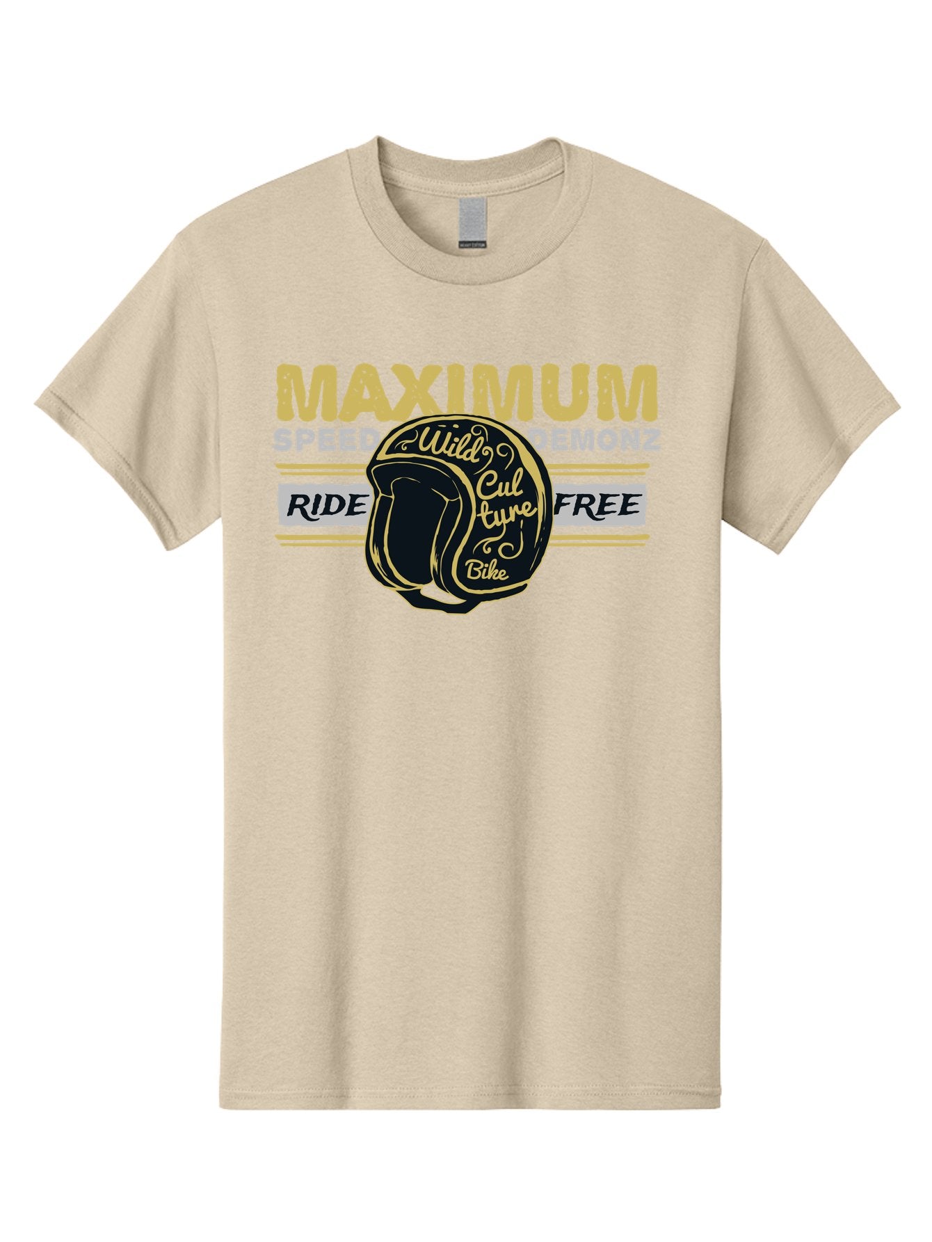 Maximum Speed Demonz Men'S Graphic Tee, 100% Cotton, Comfortable Casual Summer Wear, Machine Washable, Motorcycle Helmet, Wild Culture Bike, Ride Free, Maximum Speed, Demonz, Biker Culture, Freedom Ride Aae493 11