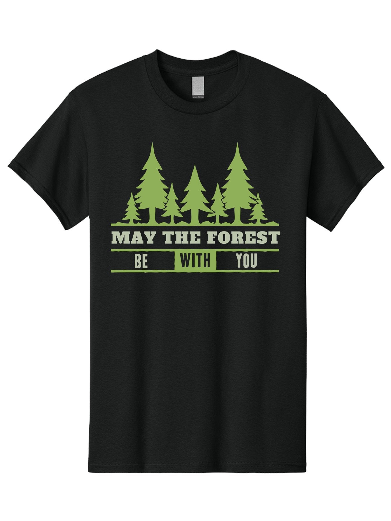 May The Forest Be With You Men'S Graphic Tee, 100% Cotton, Comfortable Casual Summer Wear, Machine Washable, Star Wars Parody, Eco-Friendly Slogans, Funny Quotes, Forest Graphics, Silhouette Trees, Geeky Humor, Nature Lover Gifts Aae494 8