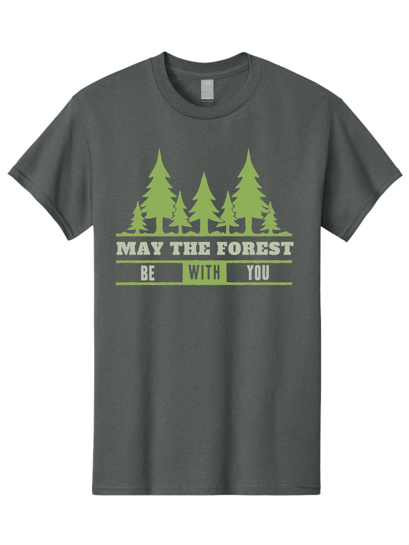 May The Forest Be With You Men'S Graphic Tee, 100% Cotton, Comfortable Casual Summer Wear, Machine Washable, Star Wars Parody, Eco-Friendly Slogans, Funny Quotes, Forest Graphics, Silhouette Trees, Geeky Humor, Nature Lover Gifts Aae494 23
