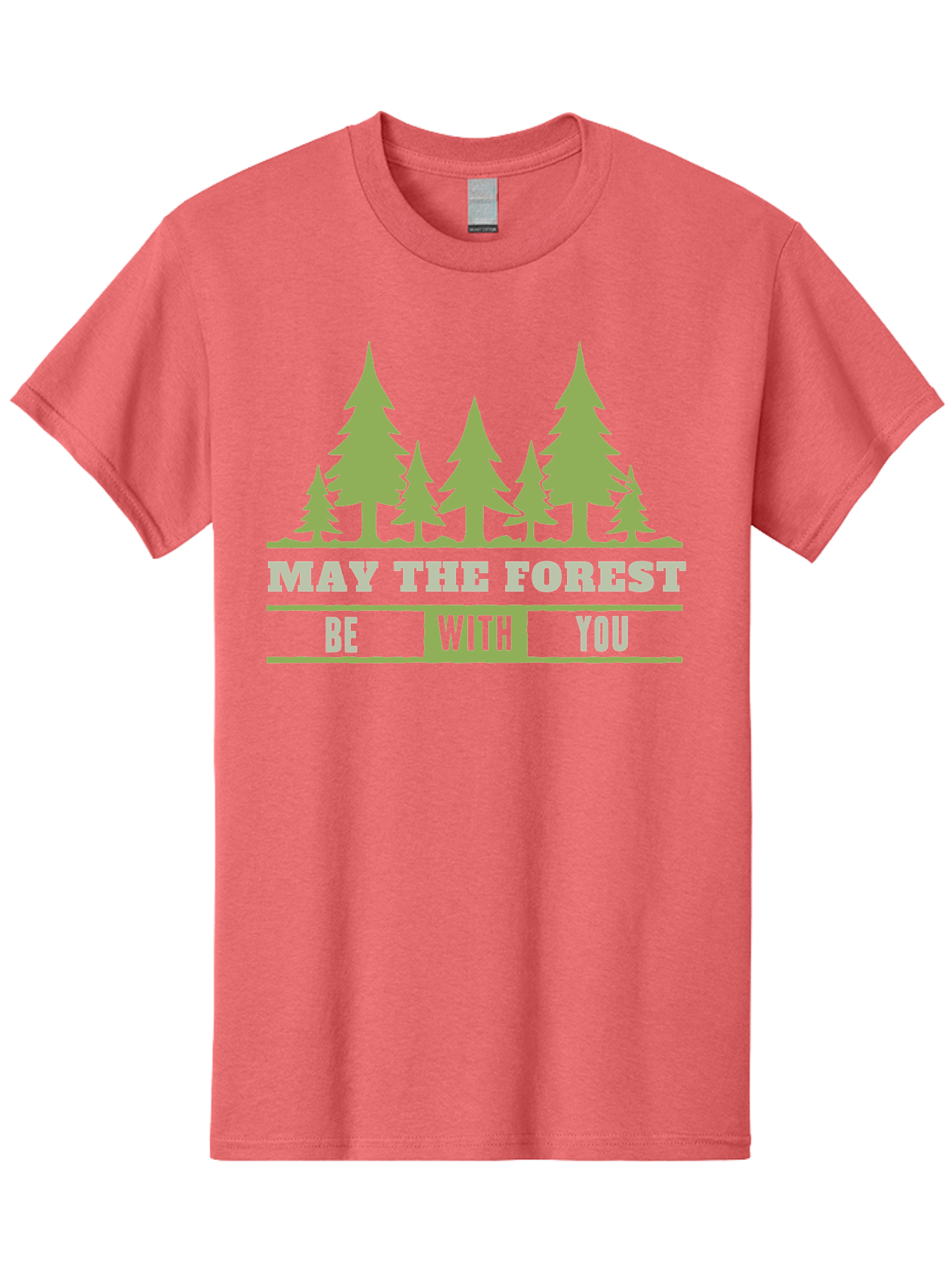 May The Forest Be With You Men'S Graphic Tee, 100% Cotton, Comfortable Casual Summer Wear, Machine Washable, Star Wars Parody, Eco-Friendly Slogans, Funny Quotes, Forest Graphics, Silhouette Trees, Geeky Humor, Nature Lover Gifts Aae494