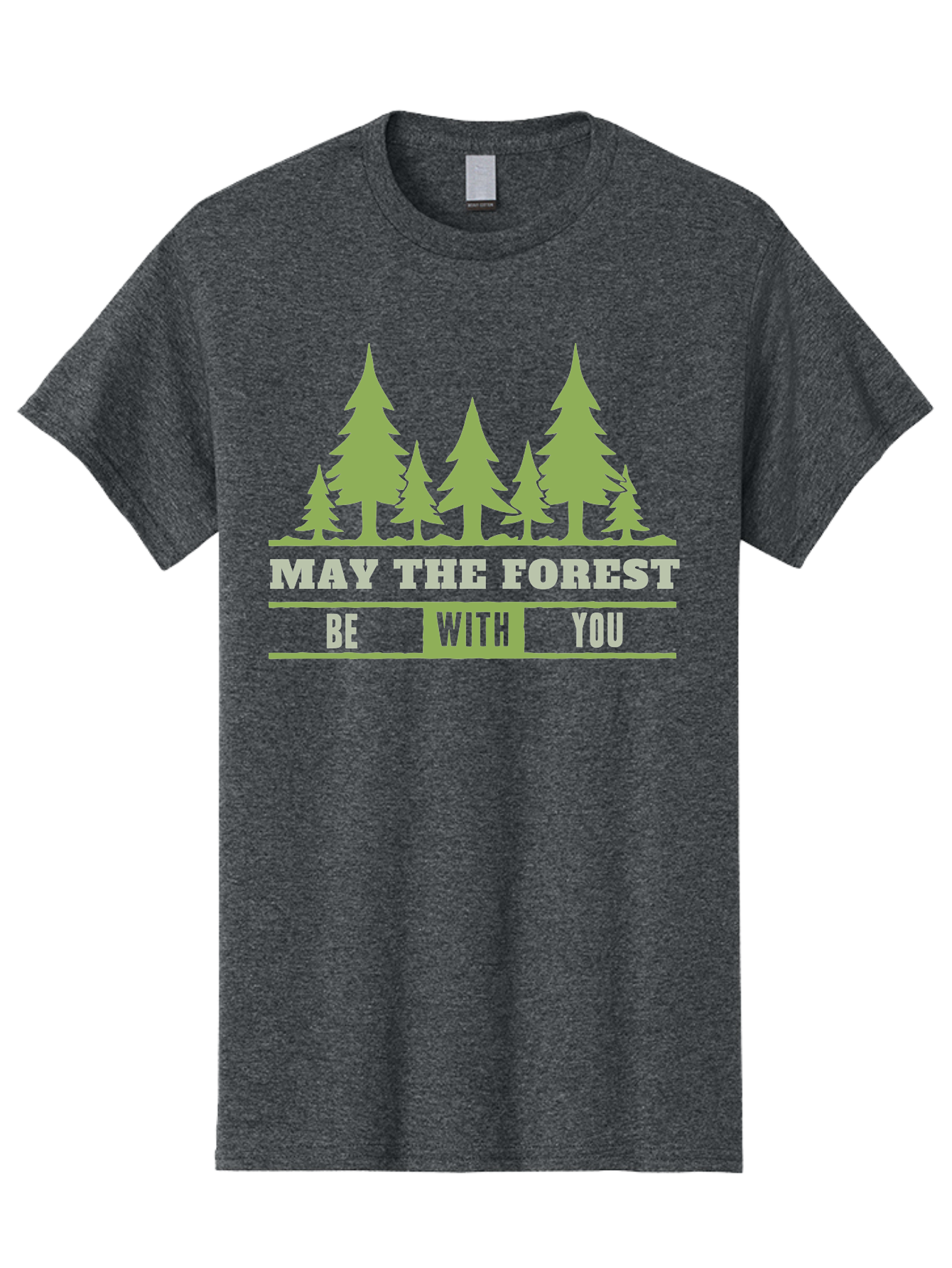 May The Forest Be With You Men'S Graphic Tee, 100% Cotton, Comfortable Casual Summer Wear, Machine Washable, Star Wars Parody, Eco-Friendly Slogans, Funny Quotes, Forest Graphics, Silhouette Trees, Geeky Humor, Nature Lover Gifts Aae494 17