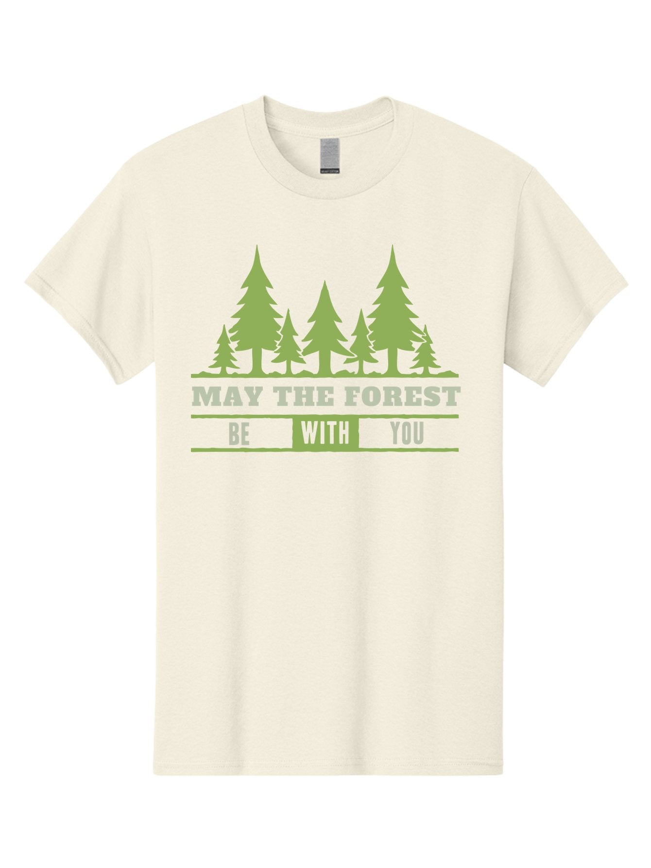 May The Forest Be With You Men'S Graphic Tee, 100% Cotton, Comfortable Casual Summer Wear, Machine Washable, Star Wars Parody, Eco-Friendly Slogans, Funny Quotes, Forest Graphics, Silhouette Trees, Geeky Humor, Nature Lover Gifts Aae494 13