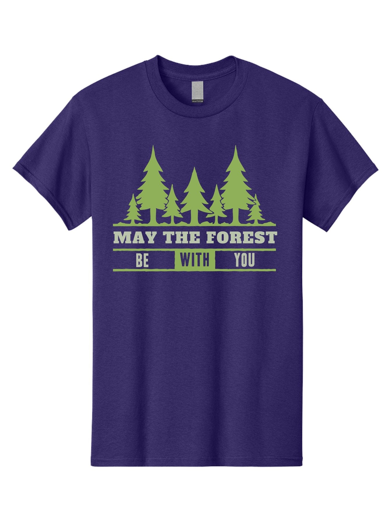 May The Forest Be With You Men'S Graphic Tee, 100% Cotton, Comfortable Casual Summer Wear, Machine Washable, Star Wars Parody, Eco-Friendly Slogans, Funny Quotes, Forest Graphics, Silhouette Trees, Geeky Humor, Nature Lover Gifts Aae494 7