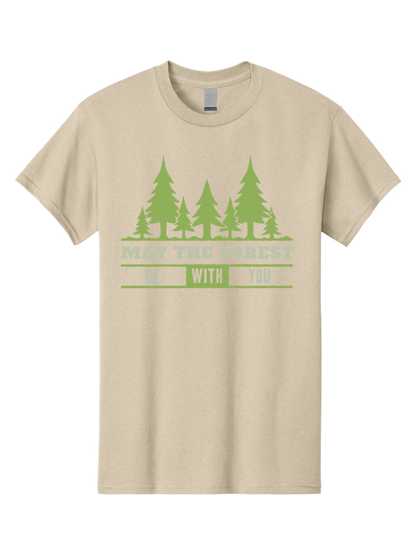 May The Forest Be With You Men'S Graphic Tee, 100% Cotton, Comfortable Casual Summer Wear, Machine Washable, Star Wars Parody, Eco-Friendly Slogans, Funny Quotes, Forest Graphics, Silhouette Trees, Geeky Humor, Nature Lover Gifts Aae494 3