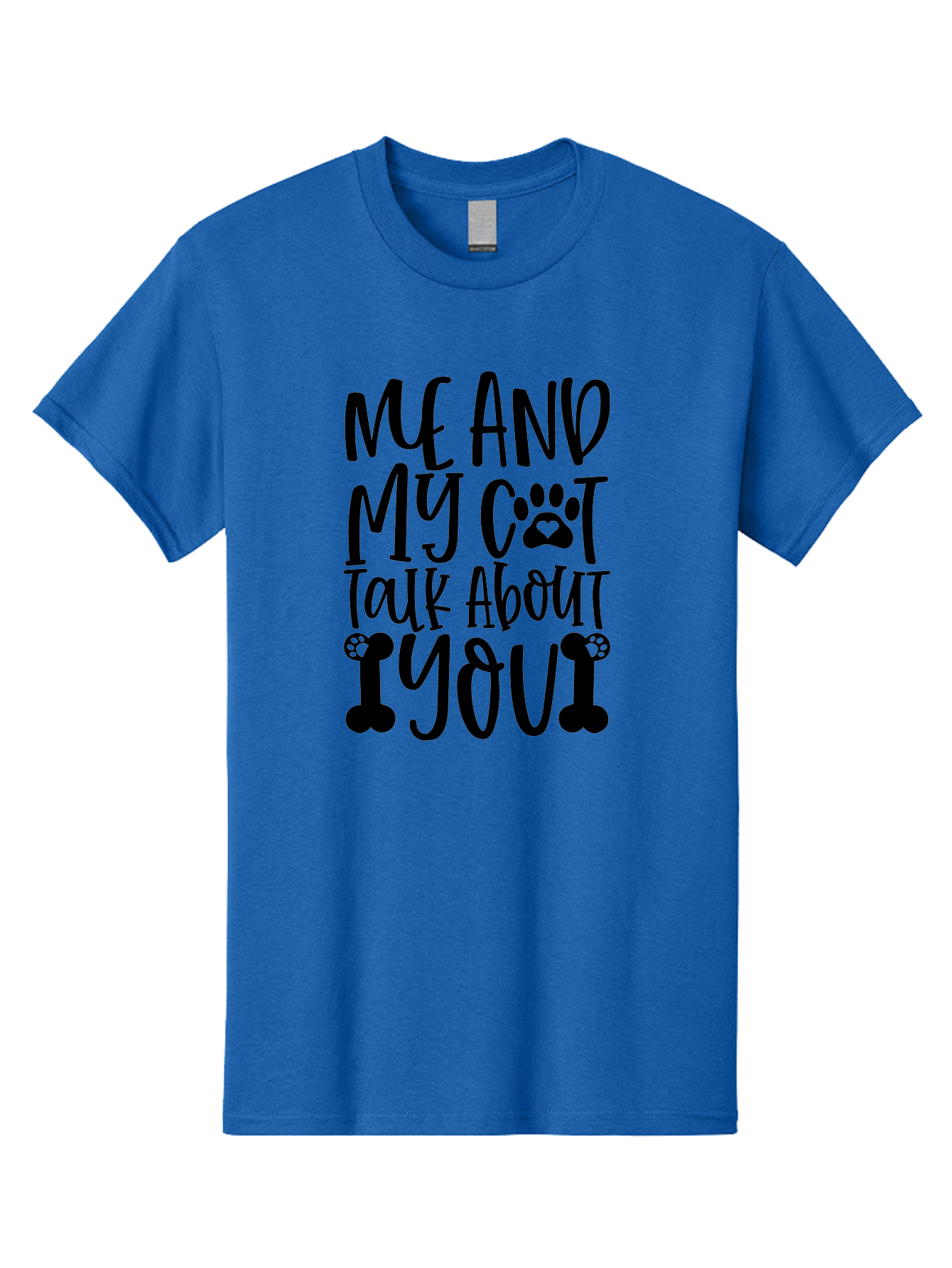 Me And My Cat Talk About You Men'S Graphic Tee, 100% Cotton, Comfortable Casual Summer Wear, Machine Washable, Funny Cat Quote, Cat Lovers, Humorous Saying, Cat Puns, Paw Print, Whimsical Design, Cat Mom, Cat Dad, Sassy Cat, Cat Quote Aae495 25