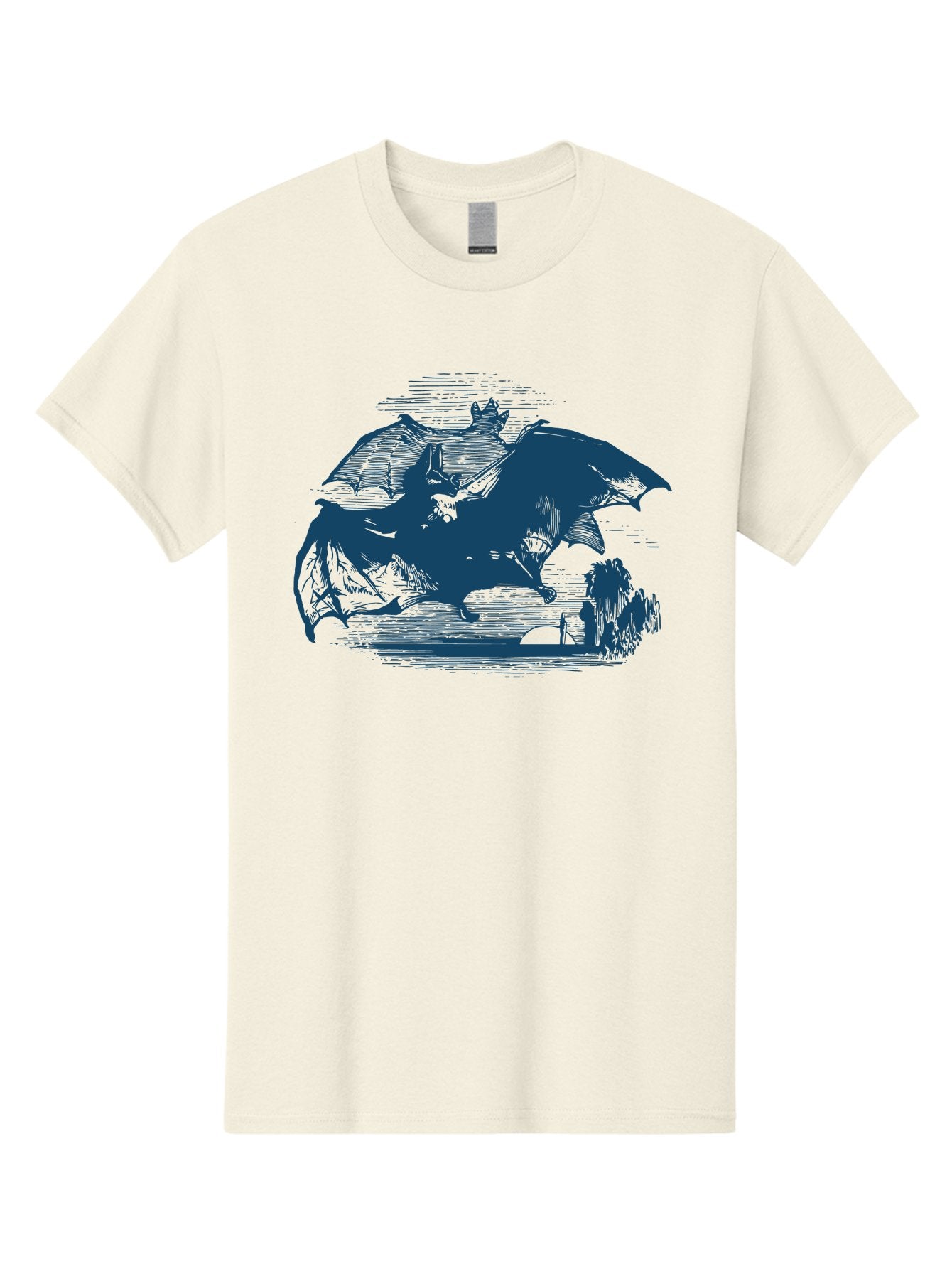 Midnight Bat Flight Men'S Graphic Tee, 100% Cotton, Comfortable Casual Summer Wear, Machine Washable, Vampire Bat Flying, Fantasy Creature, Night Creature, Horror Theme, Gothic Style, Dark Art, Mythical Being, Supernatural Creature, Aae501 15