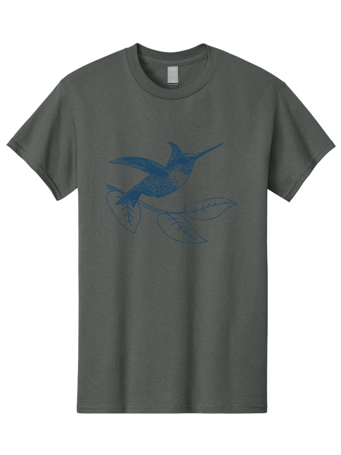 Midnight Colibri Men'S Graphic Tee, 100% Cotton, Comfortable Casual Summer Wear, Machine Washable, Hummingbird In Flight, Bird On Branch, Nature Illustration, Wildlife Art, Avian Design, Intricate Details, Simple Lines Aae502 7