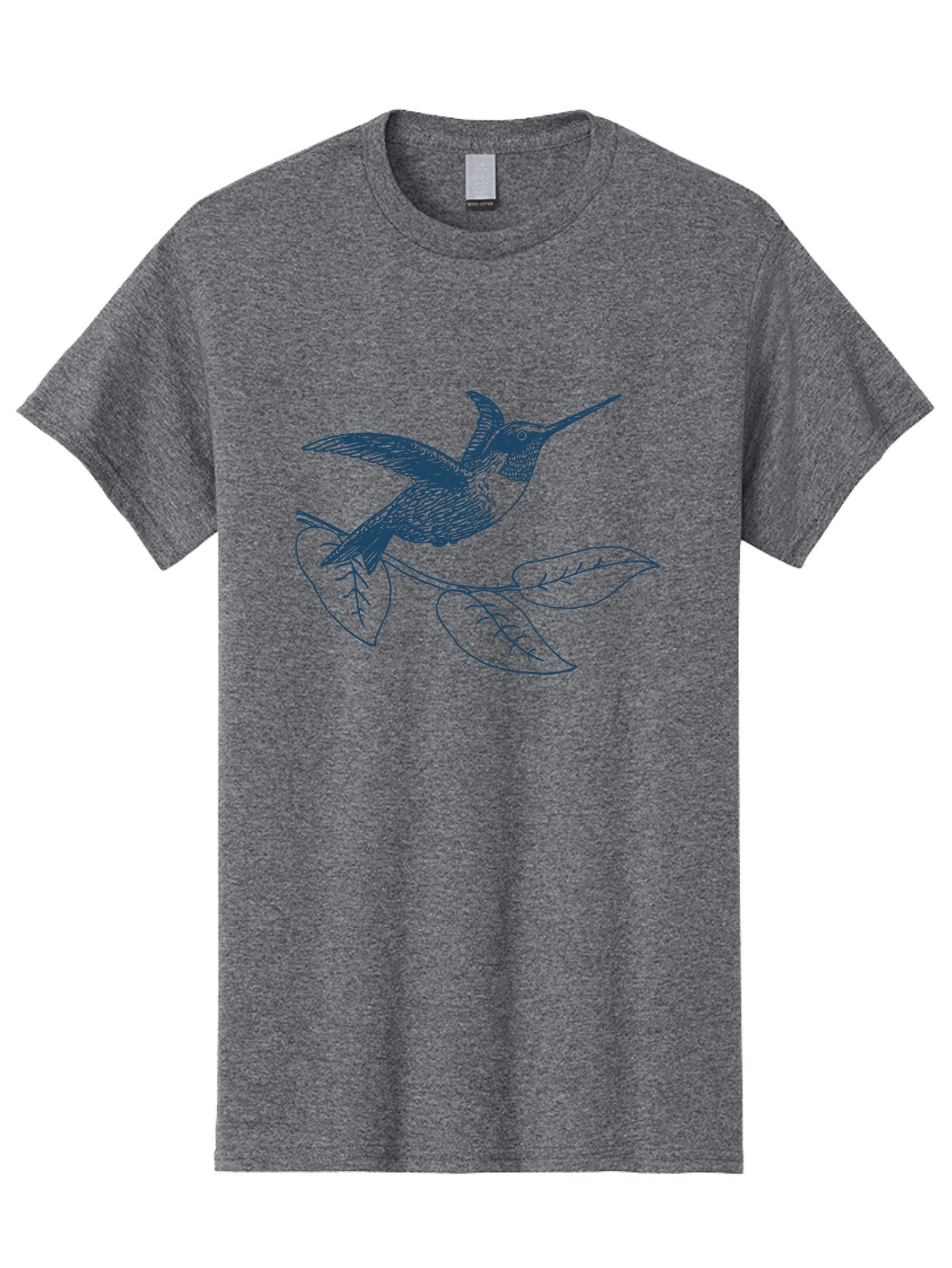 Midnight Colibri Men'S Graphic Tee, 100% Cotton, Comfortable Casual Summer Wear, Machine Washable, Hummingbird In Flight, Bird On Branch, Nature Illustration, Wildlife Art, Avian Design, Intricate Details, Simple Lines Aae502 6