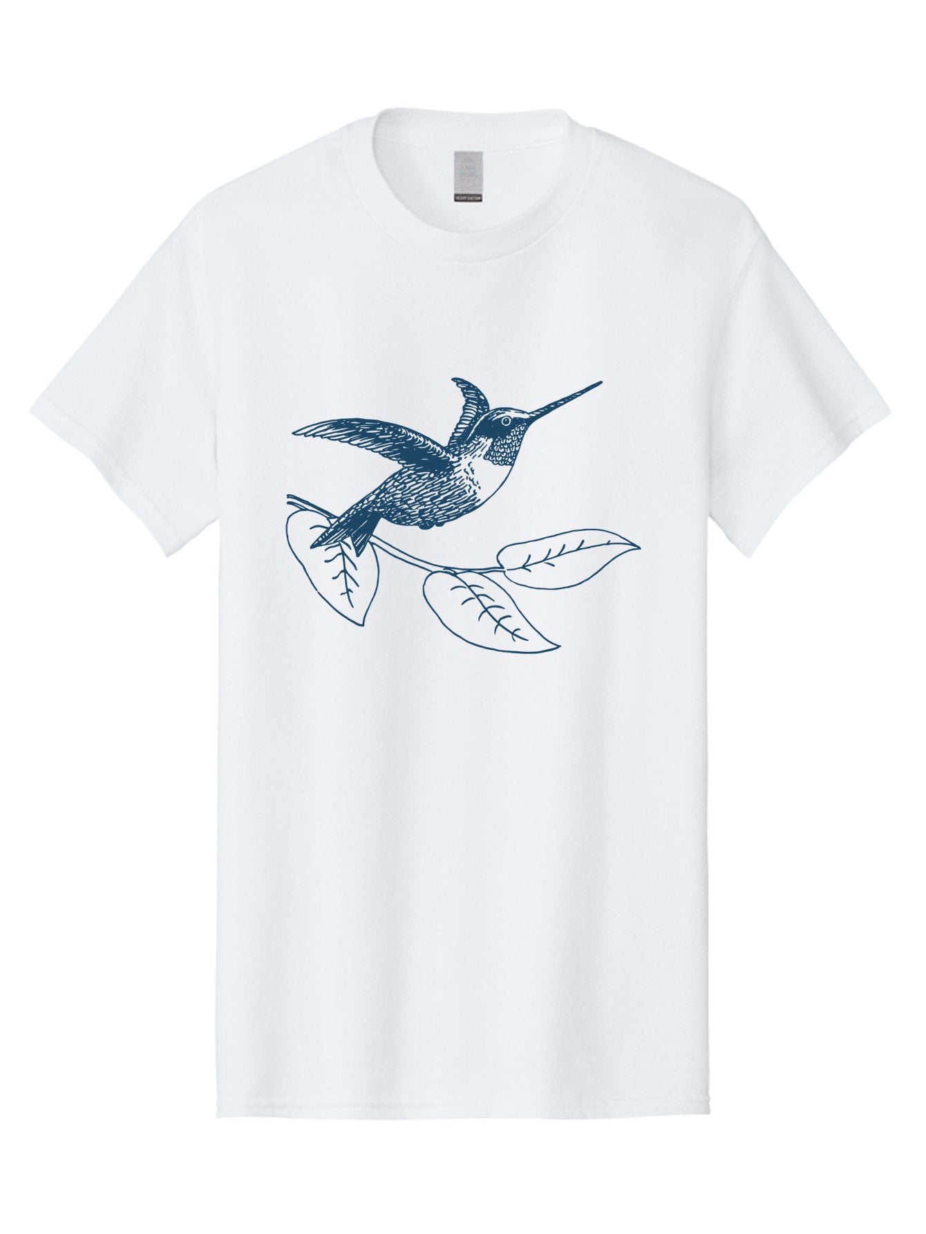 Midnight Colibri Men'S Graphic Tee, 100% Cotton, Comfortable Casual Summer Wear, Machine Washable, Hummingbird In Flight, Bird On Branch, Nature Illustration, Wildlife Art, Avian Design, Intricate Details, Simple Lines Aae502 11