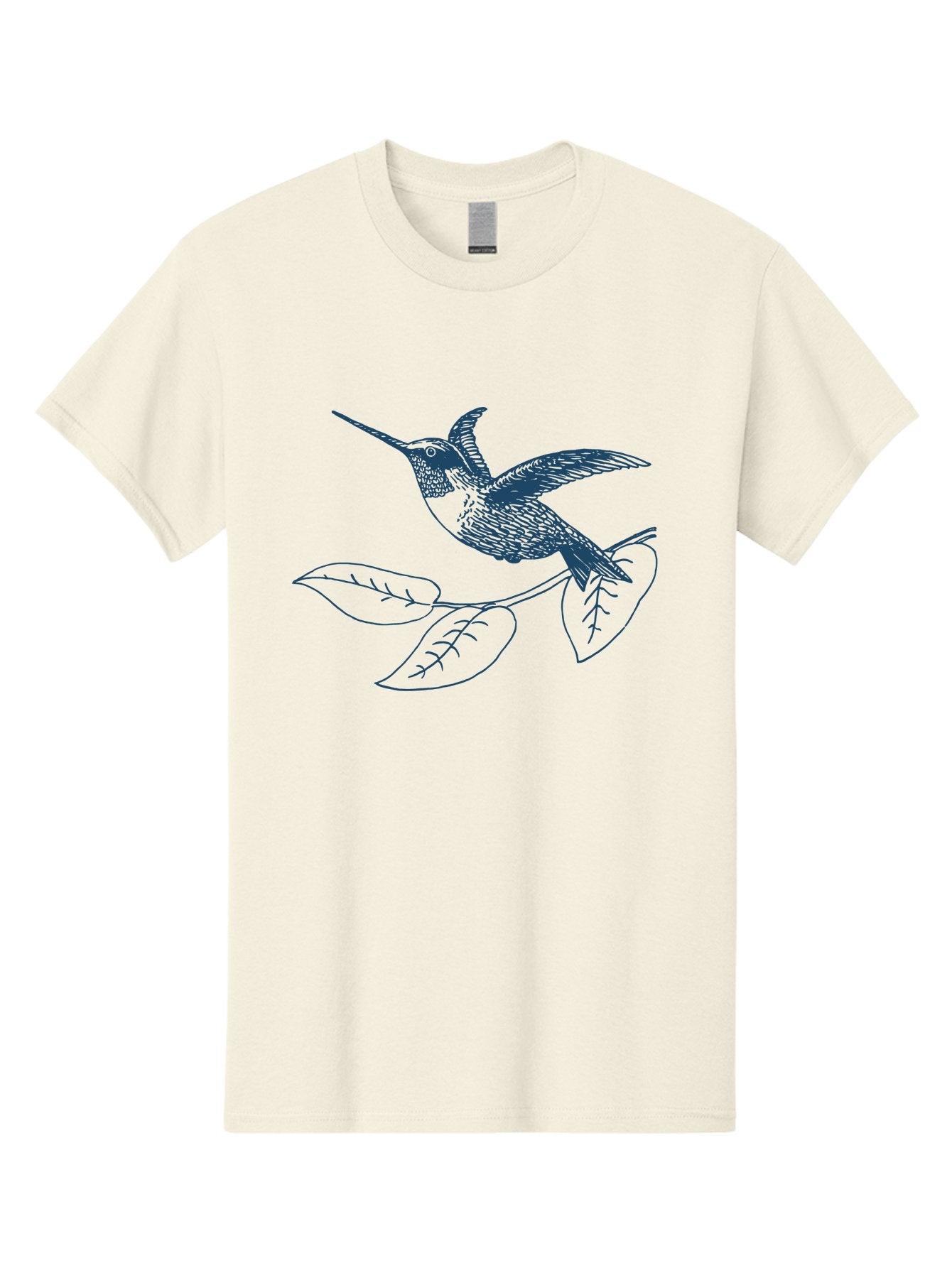 Midnight Colibri 2 Men'S Graphic Tee, 100% Cotton, Comfortable Casual Summer Wear, Machine Washable, Hummingbird Perched On Branch, Line Art, Minimalist Design, Simple Shapes, Bird In Flight, Leaves, Natural Elements, Illustration Art, Aae503 10
