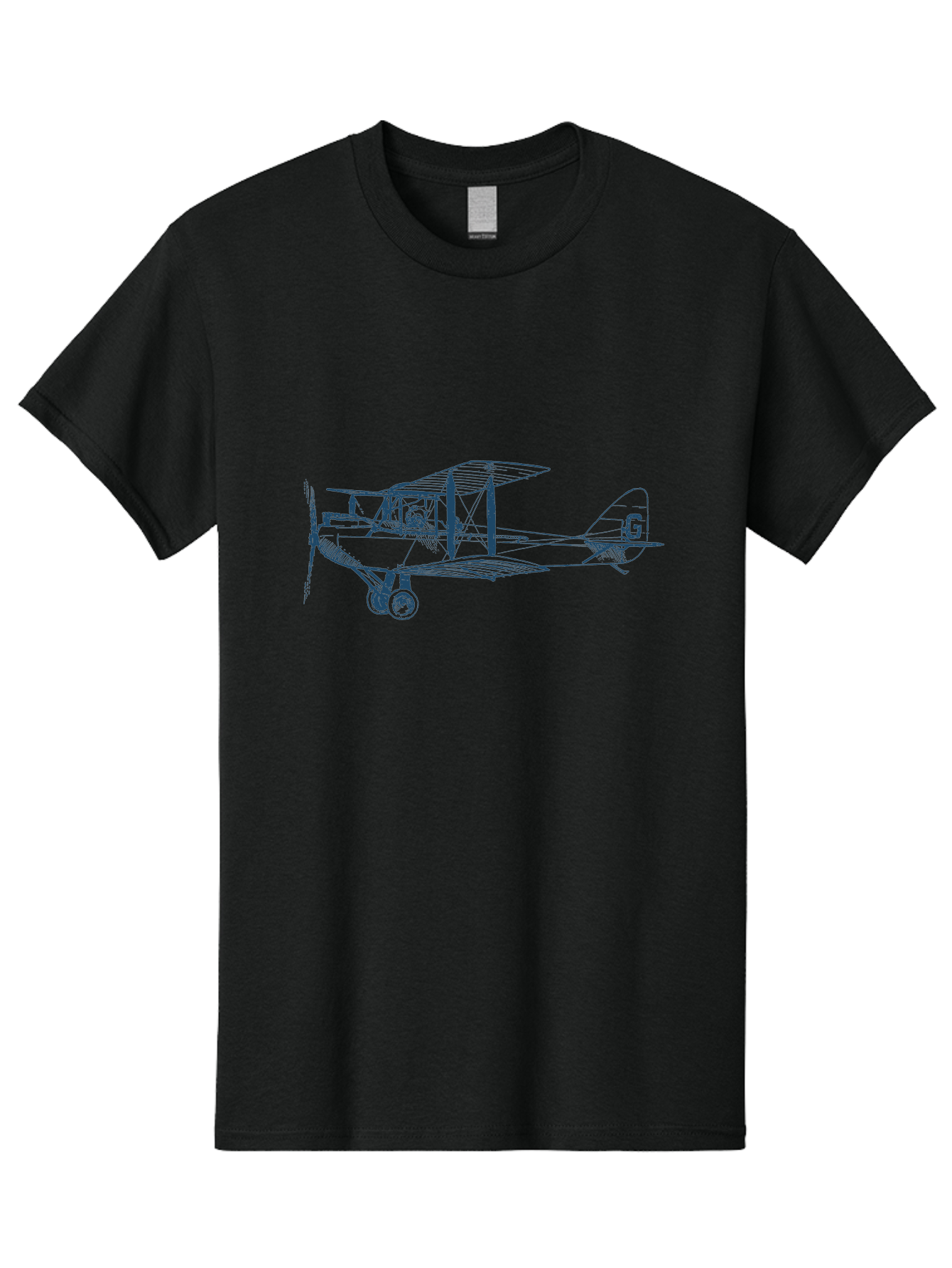 Midnight Flight Plane Men'S Graphic Tee, 100% Cotton, Comfortable Casual Summer Wear, Machine Washable, Vintage Biplane, Classic Aircraft Design, Historical Aviation, Retro Flying Machine, G Tail Identifier, Propeller Driven Plane, Aae504 5