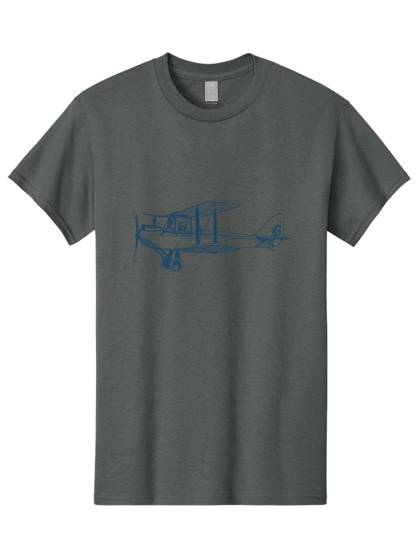 Midnight Flight Plane Men'S Graphic Tee, 100% Cotton, Comfortable Casual Summer Wear, Machine Washable, Vintage Biplane, Classic Aircraft Design, Historical Aviation, Retro Flying Machine, G Tail Identifier, Propeller Driven Plane, Aae504 3
