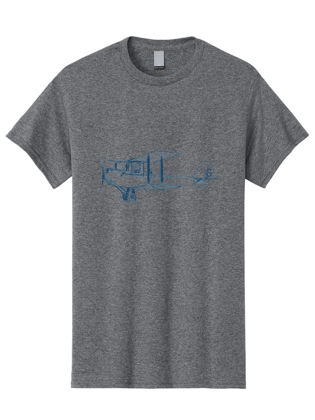 Midnight Flight Plane Men'S Graphic Tee, 100% Cotton, Comfortable Casual Summer Wear, Machine Washable, Vintage Biplane, Classic Aircraft Design, Historical Aviation, Retro Flying Machine, G Tail Identifier, Propeller Driven Plane, Aae504 9