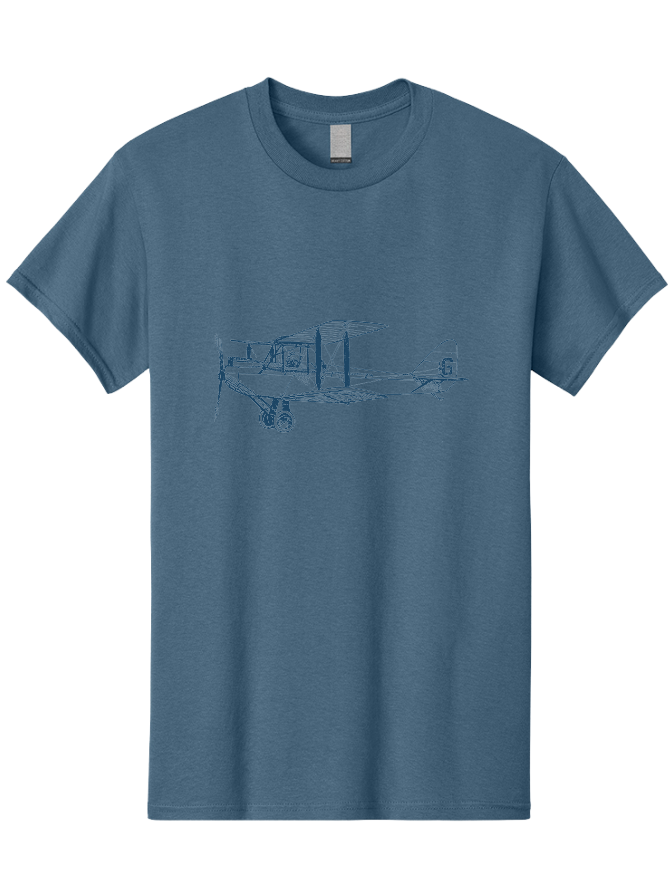 Midnight Flight Plane Men'S Graphic Tee, 100% Cotton, Comfortable Casual Summer Wear, Machine Washable, Vintage Biplane, Classic Aircraft Design, Historical Aviation, Retro Flying Machine, G Tail Identifier, Propeller Driven Plane, Aae504 8