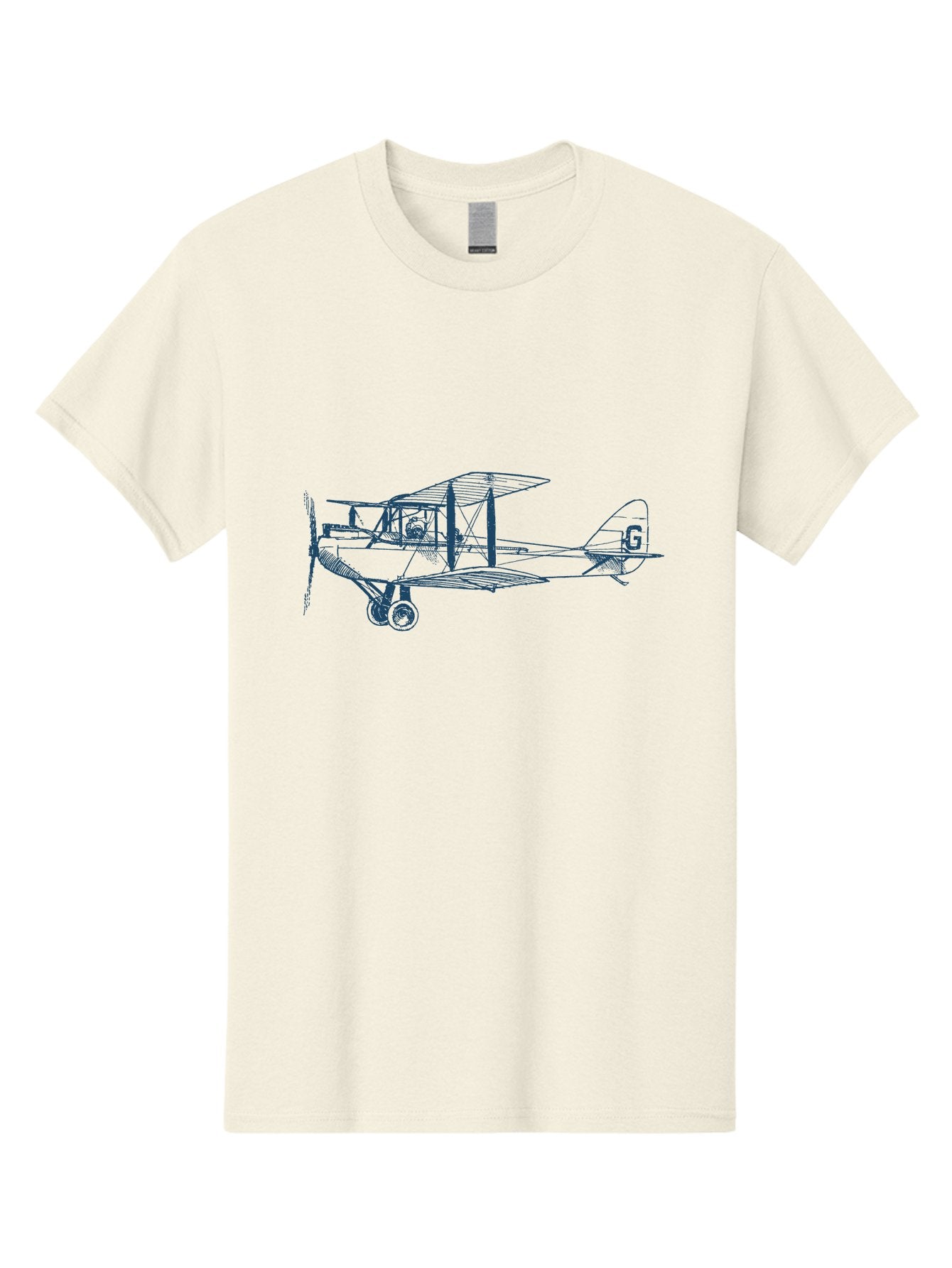 Midnight Flight Plane Men'S Graphic Tee, 100% Cotton, Comfortable Casual Summer Wear, Machine Washable, Vintage Biplane, Classic Aircraft Design, Historical Aviation, Retro Flying Machine, G Tail Identifier, Propeller Driven Plane, Aae504 6