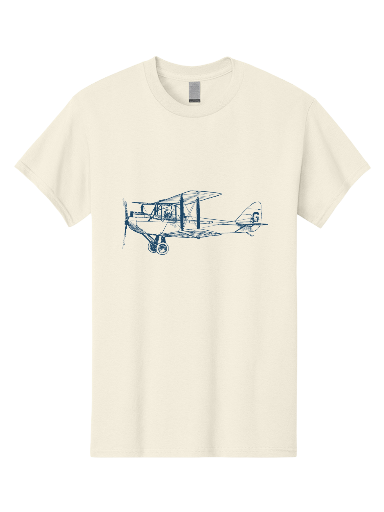 Midnight Flight Plane Men'S Graphic Tee, 100% Cotton, Comfortable Casual Summer Wear, Machine Washable, Vintage Biplane, Classic Aircraft Design, Historical Aviation, Retro Flying Machine, G Tail Identifier, Propeller Driven Plane, Aae504 4