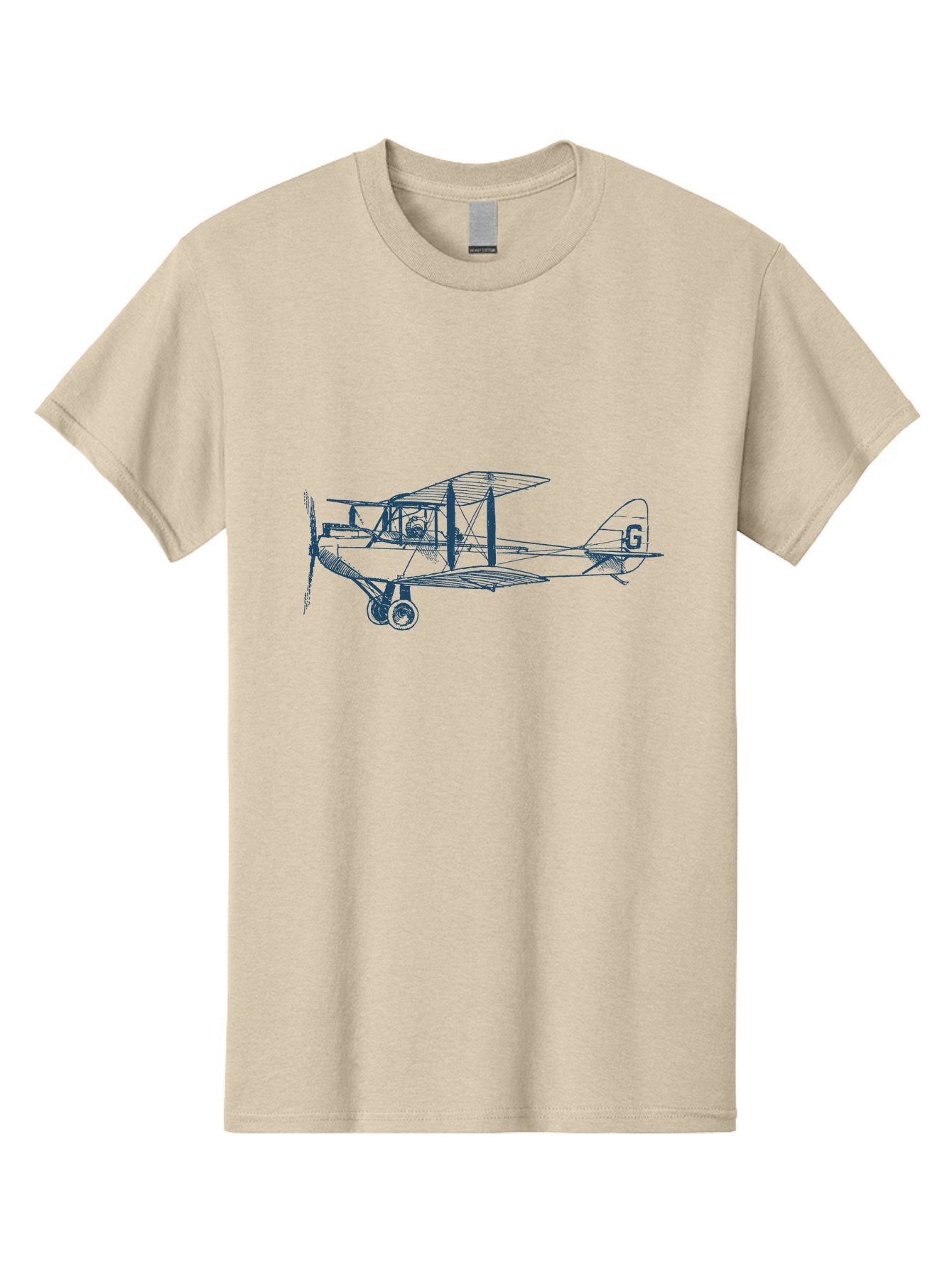 Midnight Flight Plane Men'S Graphic Tee, 100% Cotton, Comfortable Casual Summer Wear, Machine Washable, Vintage Biplane, Classic Aircraft Design, Historical Aviation, Retro Flying Machine, G Tail Identifier, Propeller Driven Plane, Aae504 4