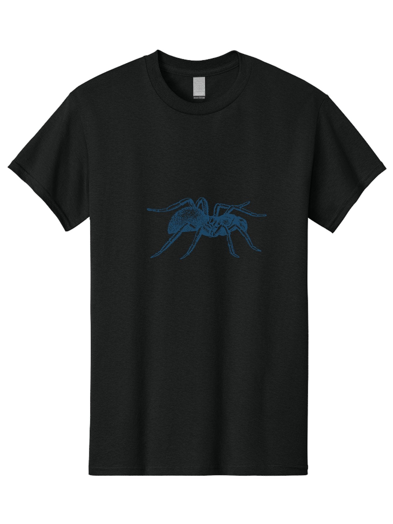Midnight Spider Men'S Graphic Tee, 100% Cotton, Comfortable Casual Summer Wear, Machine Washable, Spider Illustration, Arachnid Art, Creepy Crawlers, Eight-Legged Creature, Spider Graphics, Insect Design, Dark Blue Spider Aae505 15