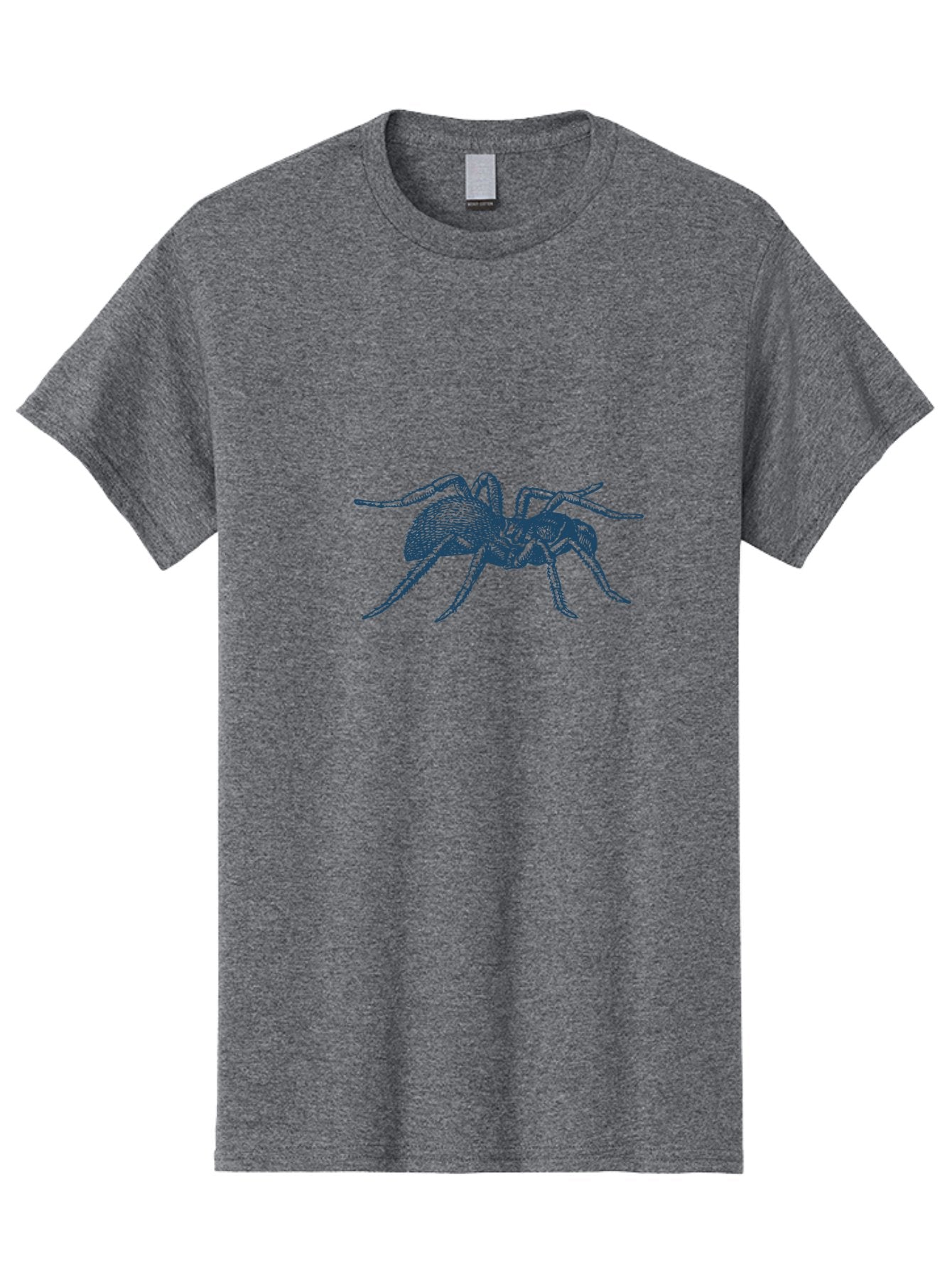 Midnight Spider Men'S Graphic Tee, 100% Cotton, Comfortable Casual Summer Wear, Machine Washable, Spider Illustration, Arachnid Art, Creepy Crawlers, Eight-Legged Creature, Spider Graphics, Insect Design, Dark Blue Spider Aae505 4