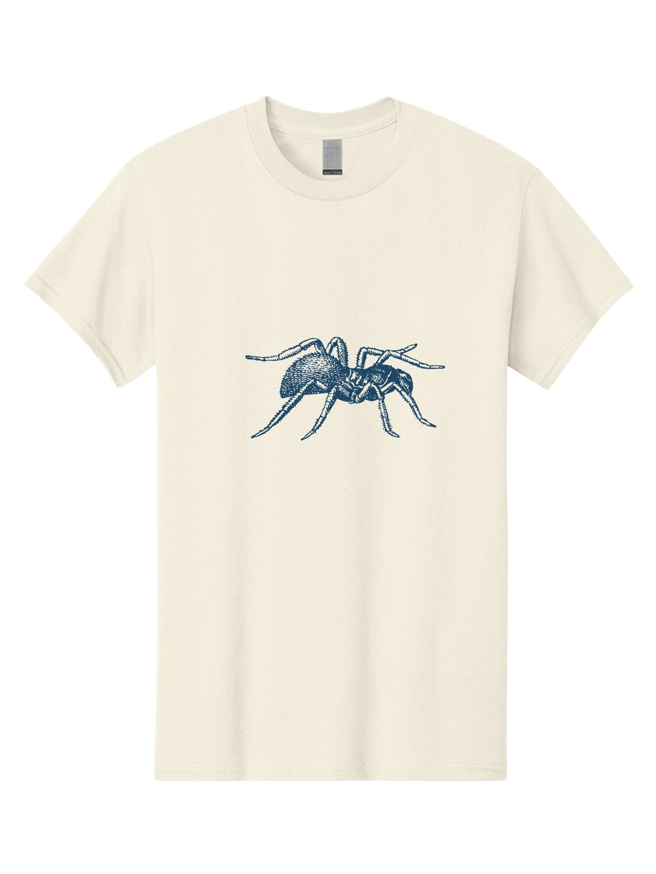 Midnight Spider Men'S Graphic Tee, 100% Cotton, Comfortable Casual Summer Wear, Machine Washable, Spider Illustration, Arachnid Art, Creepy Crawlers, Eight-Legged Creature, Spider Graphics, Insect Design, Dark Blue Spider Aae505