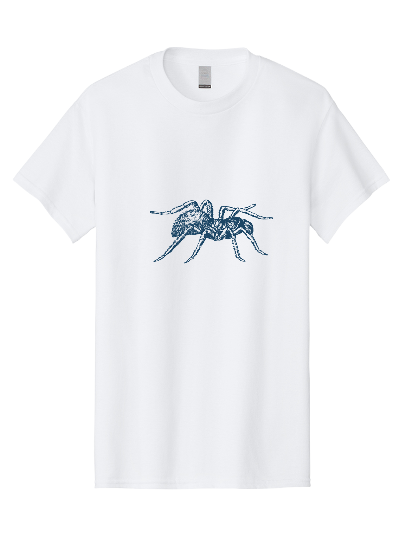 Midnight Spider Men'S Graphic Tee, 100% Cotton, Comfortable Casual Summer Wear, Machine Washable, Spider Illustration, Arachnid Art, Creepy Crawlers, Eight-Legged Creature, Spider Graphics, Insect Design, Dark Blue Spider Aae505 17