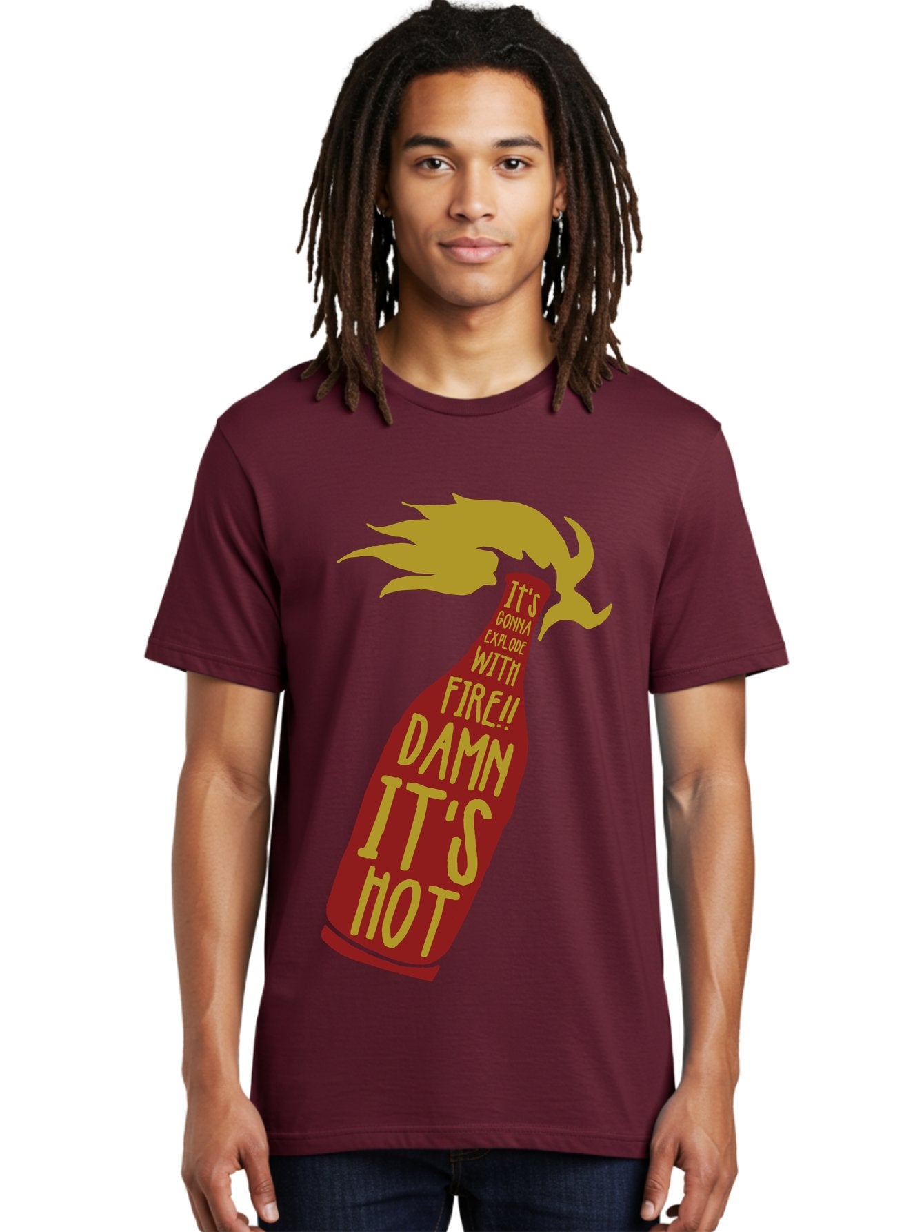 Molotov Explode Men'S Graphic Tee, 100% Cotton, Comfortable Casual Summer Wear, Machine Washable, Hot Sauce, Spicy Food, Condiment Bottle, Fire, Explosion, Bold Typography, Fiery Flavor, Culinary Art Aae506 21