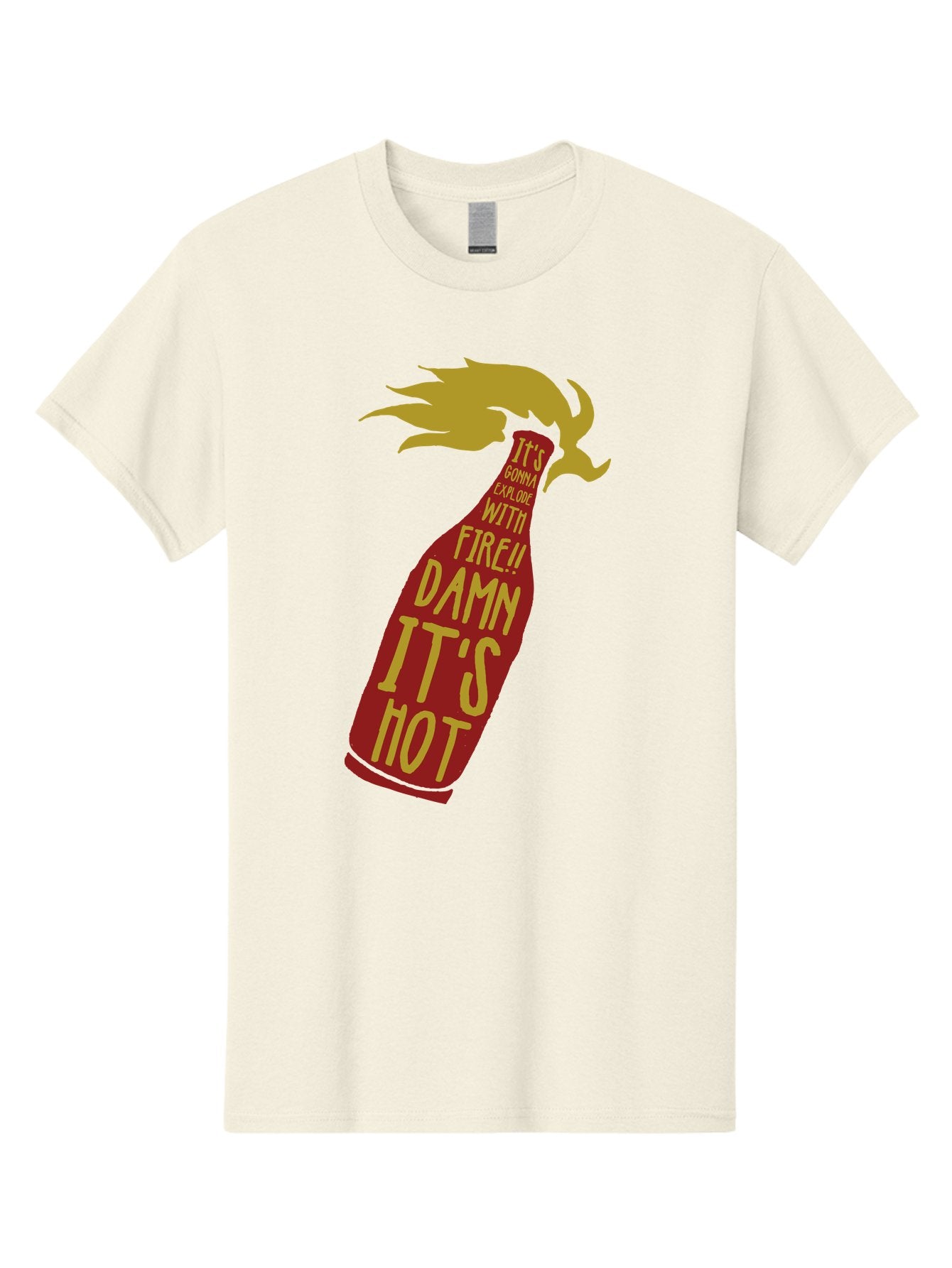 Molotov Explode Men'S Graphic Tee, 100% Cotton, Comfortable Casual Summer Wear, Machine Washable, Hot Sauce, Spicy Food, Condiment Bottle, Fire, Explosion, Bold Typography, Fiery Flavor, Culinary Art Aae506