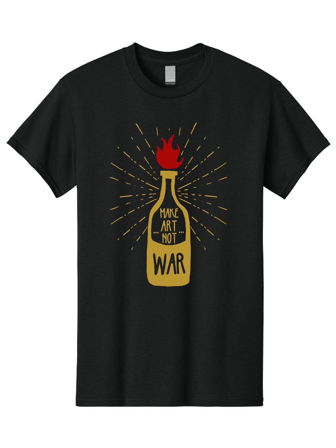 Molotov Solution Men'S Graphic Tee, 100% Cotton, Comfortable Casual Summer Wear, Machine Washable, Molotov Cocktail, Protest Art, Anti-War Message, Fiery Passion, Creative Activism, Peace Movement, Social Commentary, Fiery Protest Aae507 7