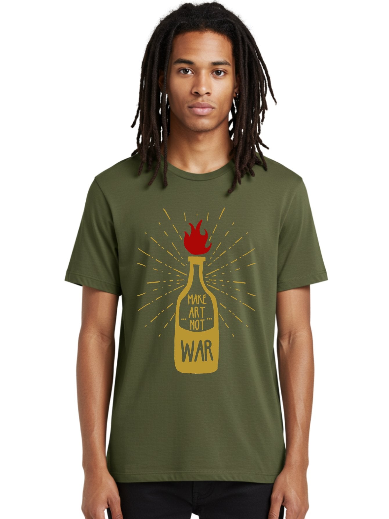 Molotov Solution Men'S Graphic Tee, 100% Cotton, Comfortable Casual Summer Wear, Machine Washable, Molotov Cocktail, Protest Art, Anti-War Message, Fiery Passion, Creative Activism, Peace Movement, Social Commentary, Fiery Protest Aae507 30