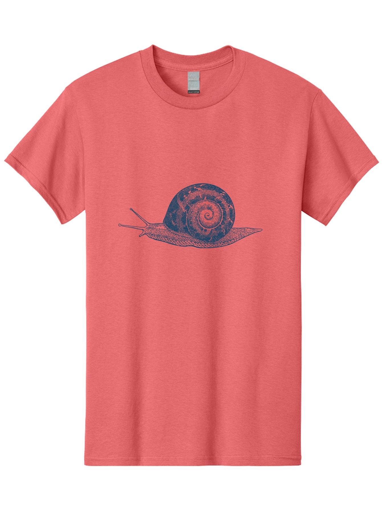 Moon Snail Men'S Graphic Tee, 100% Cotton, Comfortable Casual Summer Wear, Machine Washable, Garden Snail, Spiral Shell, Leaf Illustration, Slow-Moving Creature, Nature Illustration, Snail Art, Detailed Texture, Organic Design Aae508 3