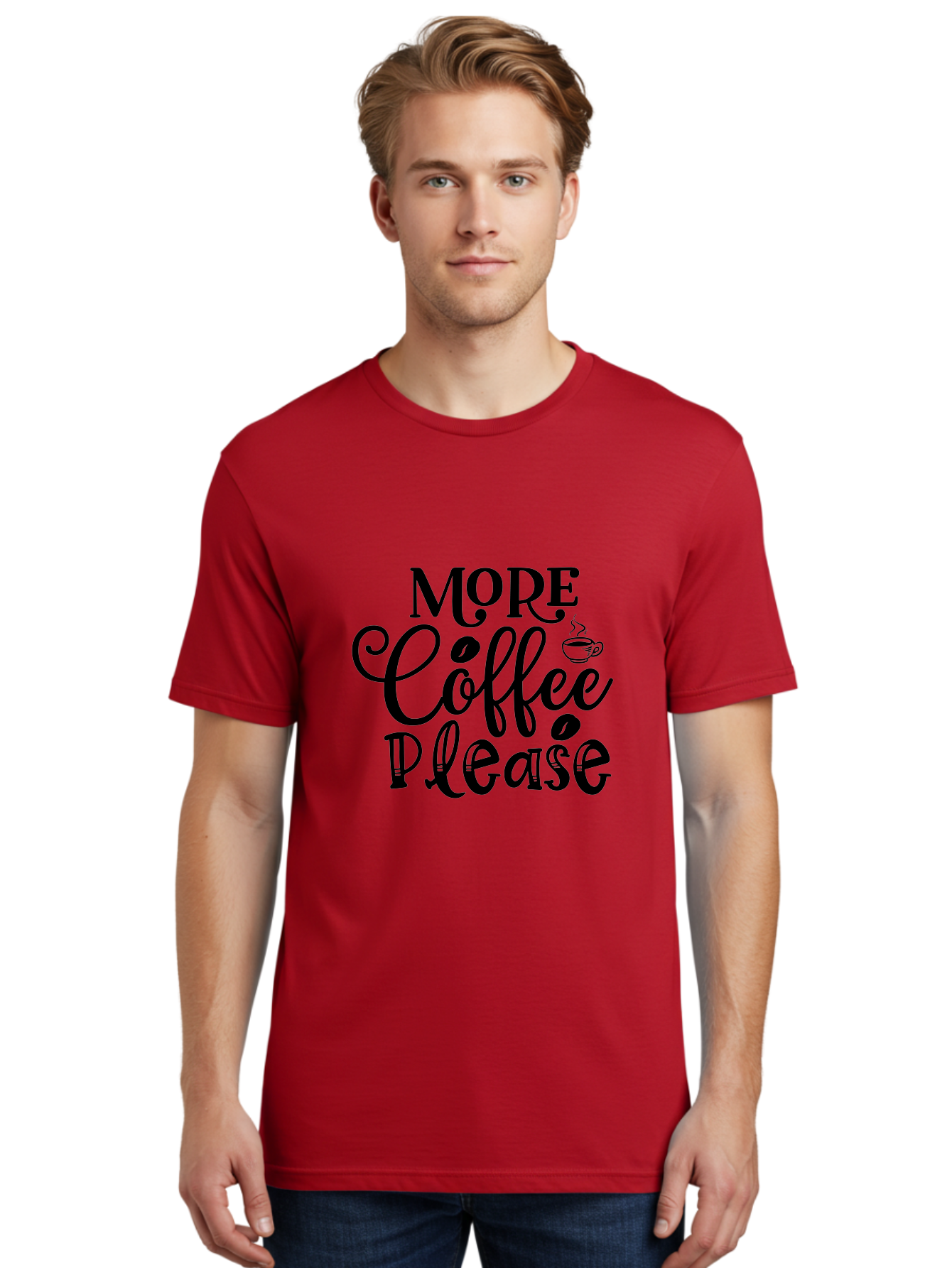 More Coffee Please Men'S Graphic Tee, 100% Cotton, Comfortable Casual Summer Wear, Machine Washable, Coffee Lover, Coffee Break, Coffee Time, Caffeine Fix, Morning Motivation, Coffee Quote, Cup Of Coffee, Coffee Art Aae509 12