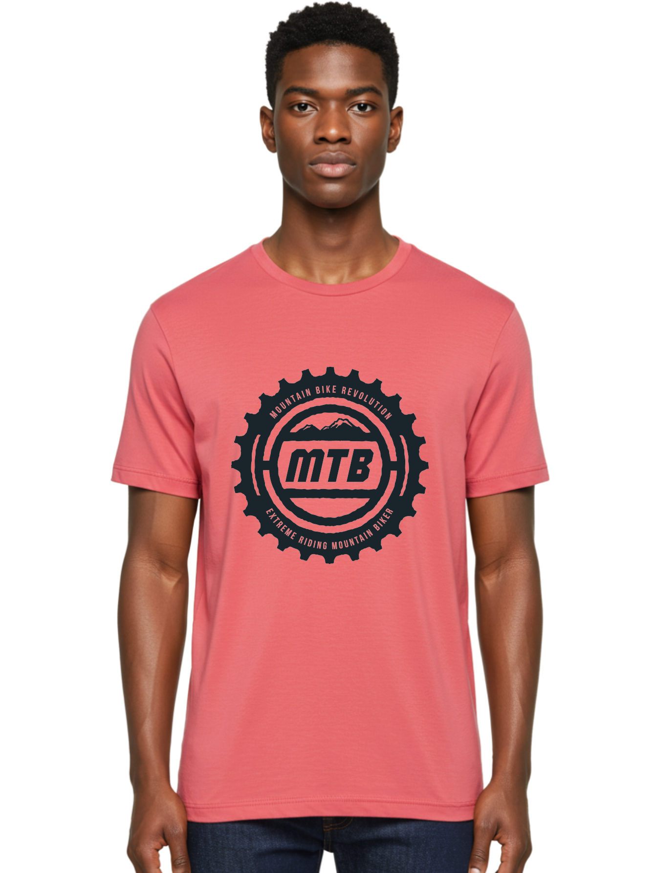 Mountain Bike Men'S Graphic Tee, 100% Cotton, Comfortable Casual Summer Wear, Machine Washable, Mountain Bike Revolution, Extreme Riding, Mountain Biking, Mtb, Cycling Gear, Adventure Sports, Outdoor Enthusiasts, Action-Packed, Thrill-Seeking, Aae511