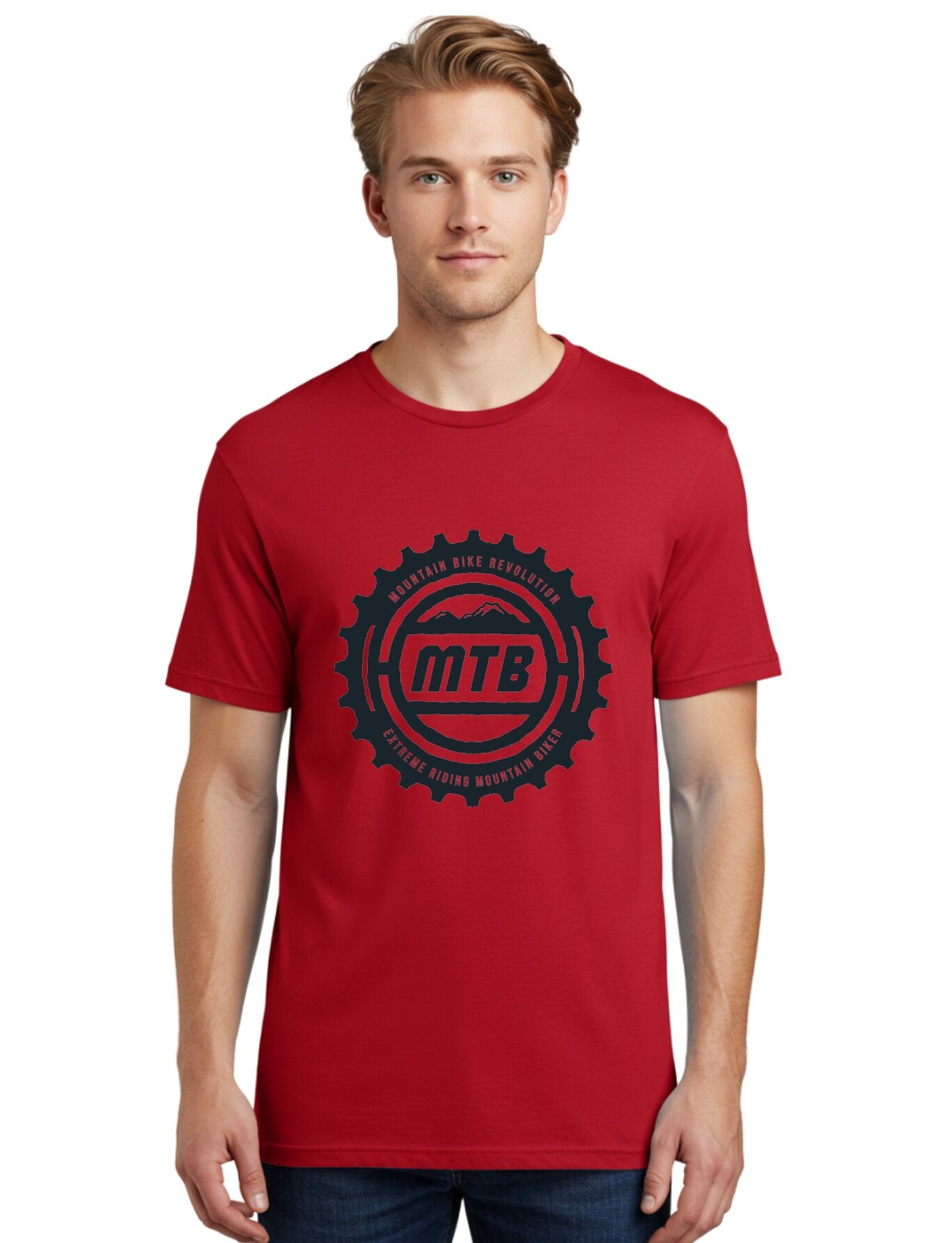 Mountain Bike Men'S Graphic Tee, 100% Cotton, Comfortable Casual Summer Wear, Machine Washable, Mountain Bike Revolution, Extreme Riding, Mountain Biking, Mtb, Cycling Gear, Adventure Sports, Outdoor Enthusiasts, Action-Packed, Thrill-Seeking, Aae511 17