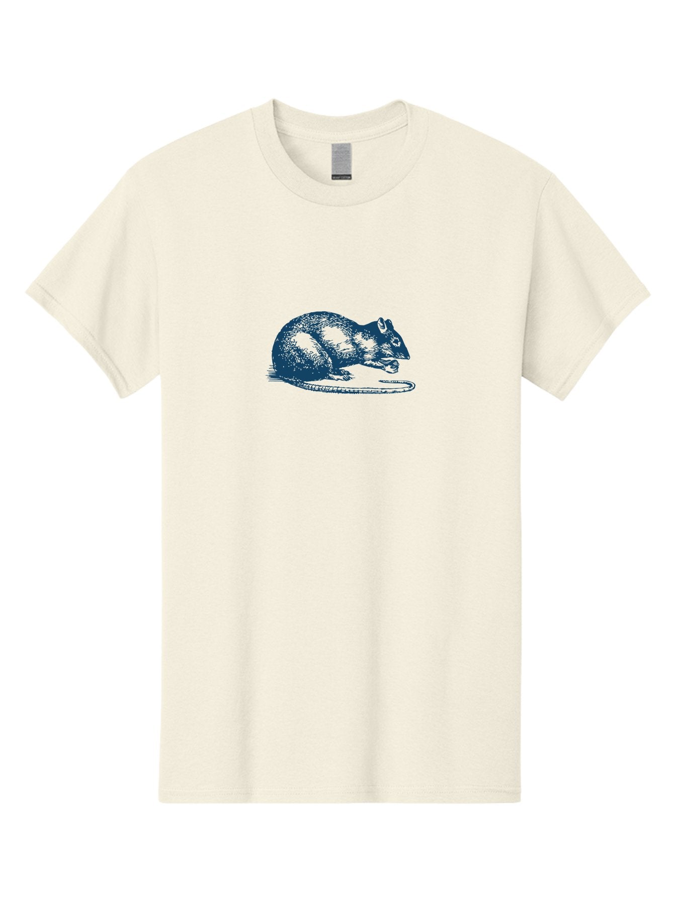 Mouse Men'S Graphic Tee, 100% Cotton, Comfortable Casual Summer Wear, Machine Washable, Mouse Eating, Rodent Illustration, Detailed Drawing, Blue On Green, Animal Art, Wildlife Imagery, Small Mammal Aae513 8