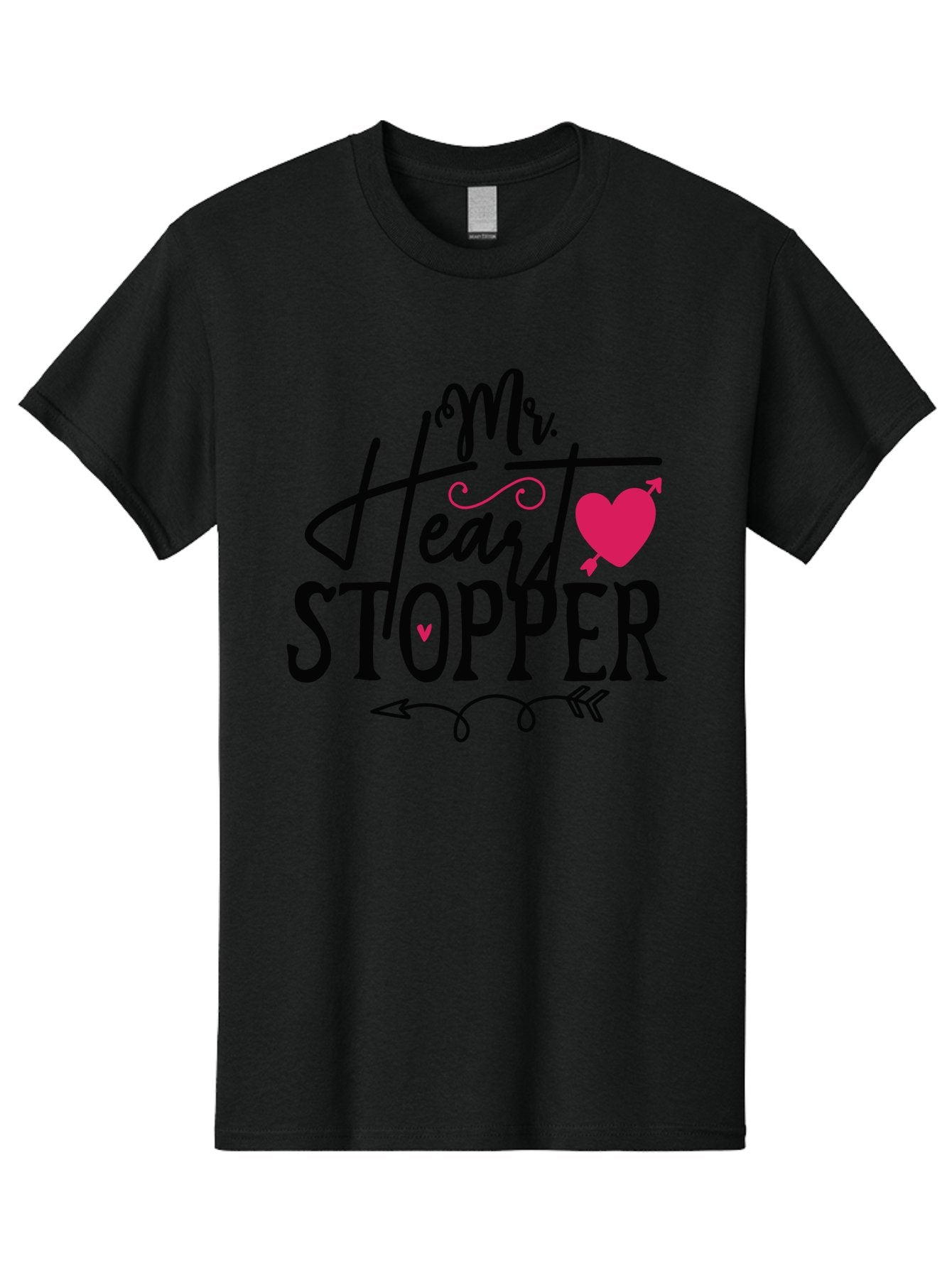 Mr. Heart Stopper Men'S Graphic Tee, 100% Cotton, Comfortable Casual Summer Wear, Machine Washable, Heartstopper, Love Quote, Heartwarming Phrase, Cute Design, Mr. Heartstopper, Arrow Symbol, Pink Heart, Romantic Gesture Aae514 15