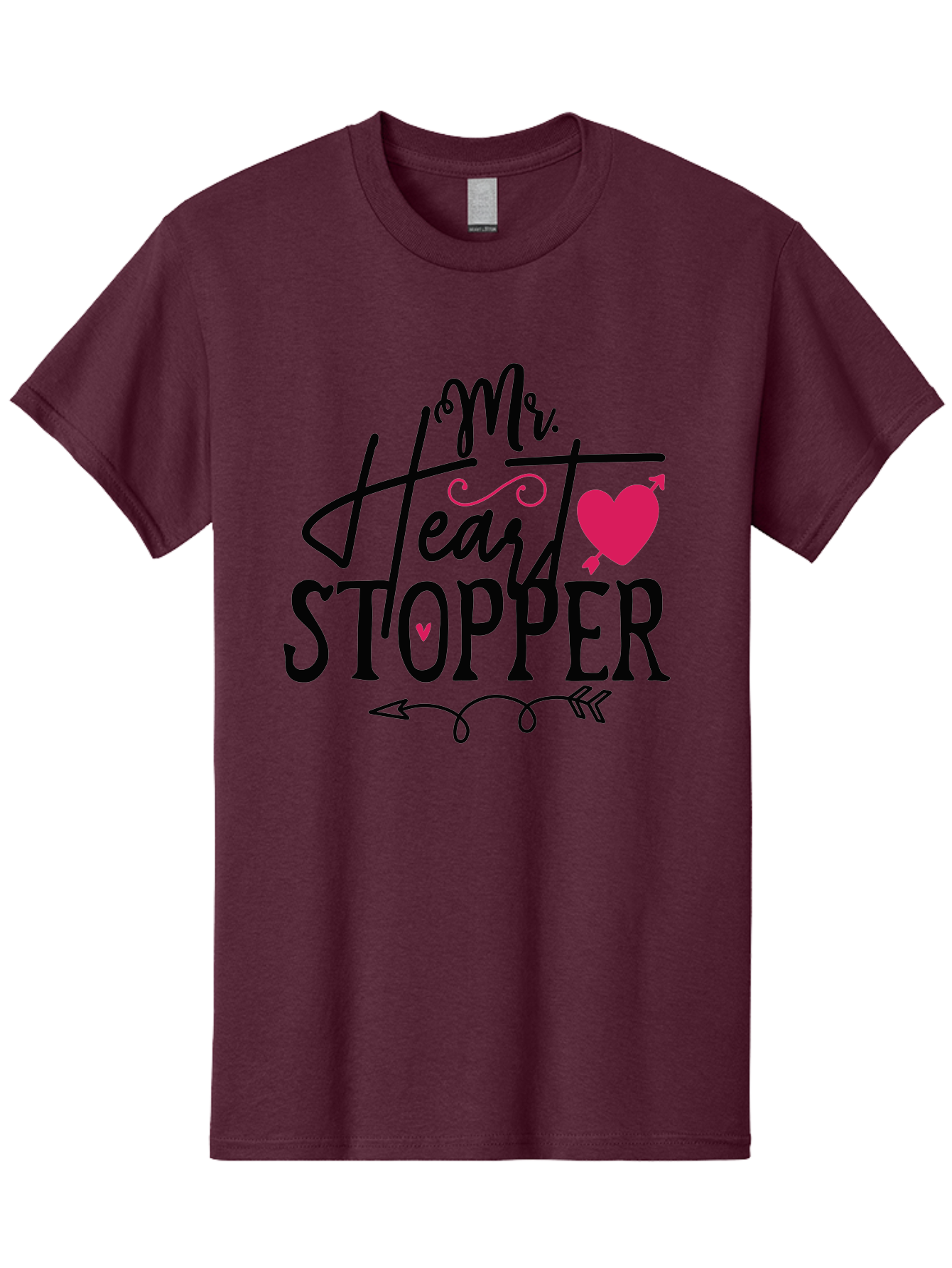 Mr. Heart Stopper Men'S Graphic Tee, 100% Cotton, Comfortable Casual Summer Wear, Machine Washable, Heartstopper, Love Quote, Heartwarming Phrase, Cute Design, Mr. Heartstopper, Arrow Symbol, Pink Heart, Romantic Gesture Aae514 19