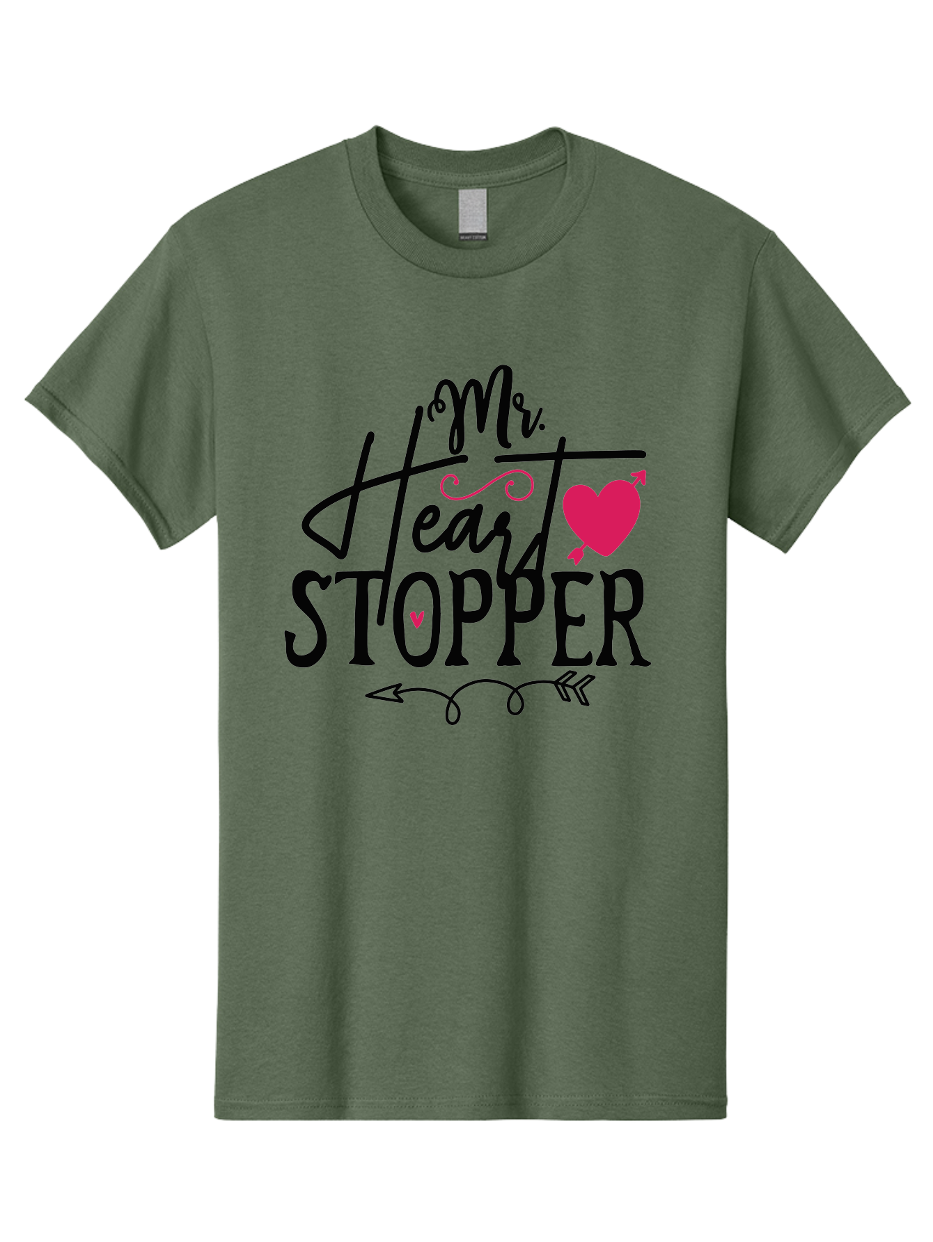 Mr. Heart Stopper Men'S Graphic Tee, 100% Cotton, Comfortable Casual Summer Wear, Machine Washable, Heartstopper, Love Quote, Heartwarming Phrase, Cute Design, Mr. Heartstopper, Arrow Symbol, Pink Heart, Romantic Gesture Aae514 15