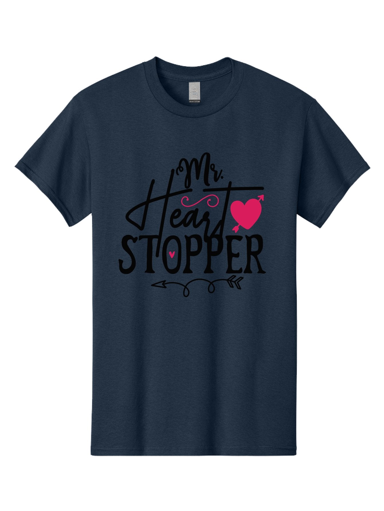 Mr. Heart Stopper Men'S Graphic Tee, 100% Cotton, Comfortable Casual Summer Wear, Machine Washable, Heartstopper, Love Quote, Heartwarming Phrase, Cute Design, Mr. Heartstopper, Arrow Symbol, Pink Heart, Romantic Gesture Aae514 7