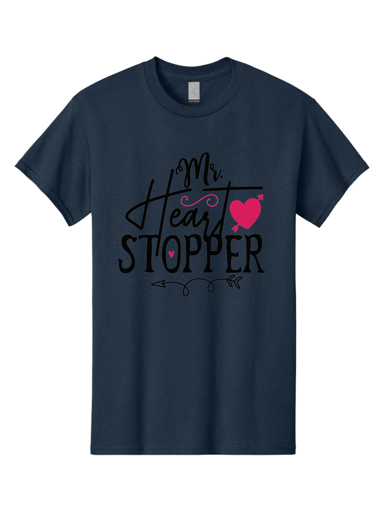 Mr. Heart Stopper Men'S Graphic Tee, 100% Cotton, Comfortable Casual Summer Wear, Machine Washable, Heartstopper, Love Quote, Heartwarming Phrase, Cute Design, Mr. Heartstopper, Arrow Symbol, Pink Heart, Romantic Gesture Aae514 13