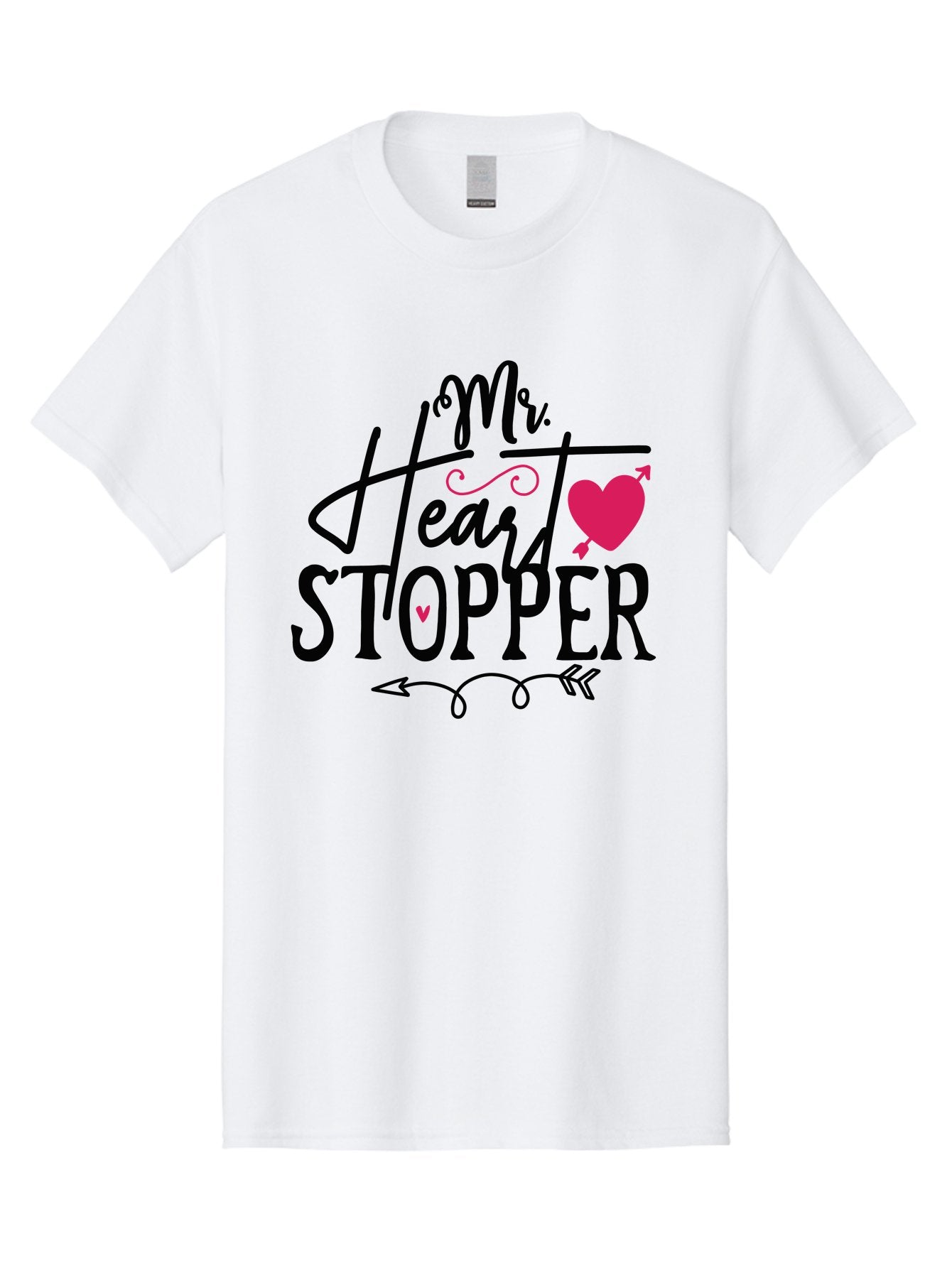 Mr. Heart Stopper Men'S Graphic Tee, 100% Cotton, Comfortable Casual Summer Wear, Machine Washable, Heartstopper, Love Quote, Heartwarming Phrase, Cute Design, Mr. Heartstopper, Arrow Symbol, Pink Heart, Romantic Gesture Aae514 12