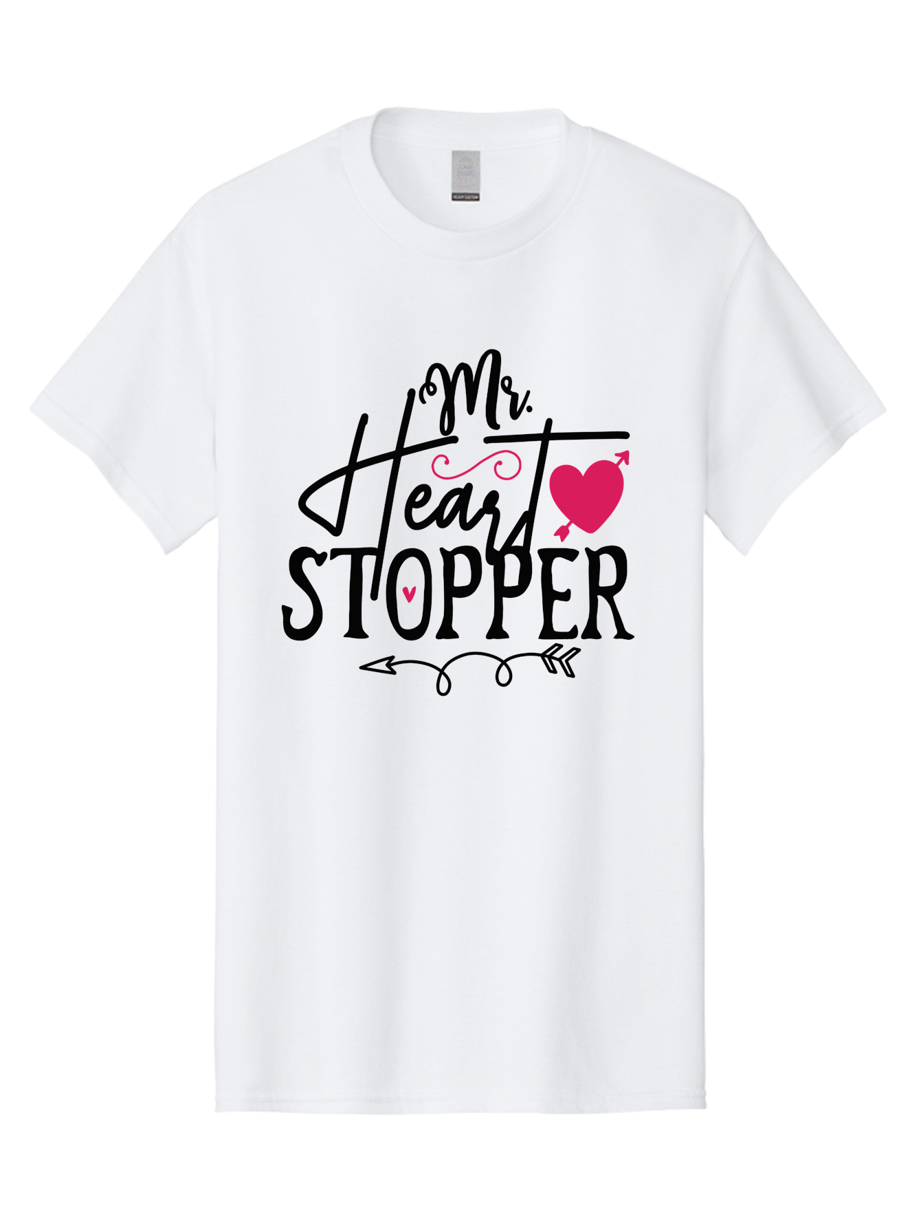 Mr. Heart Stopper Men'S Graphic Tee, 100% Cotton, Comfortable Casual Summer Wear, Machine Washable, Heartstopper, Love Quote, Heartwarming Phrase, Cute Design, Mr. Heartstopper, Arrow Symbol, Pink Heart, Romantic Gesture Aae514 7