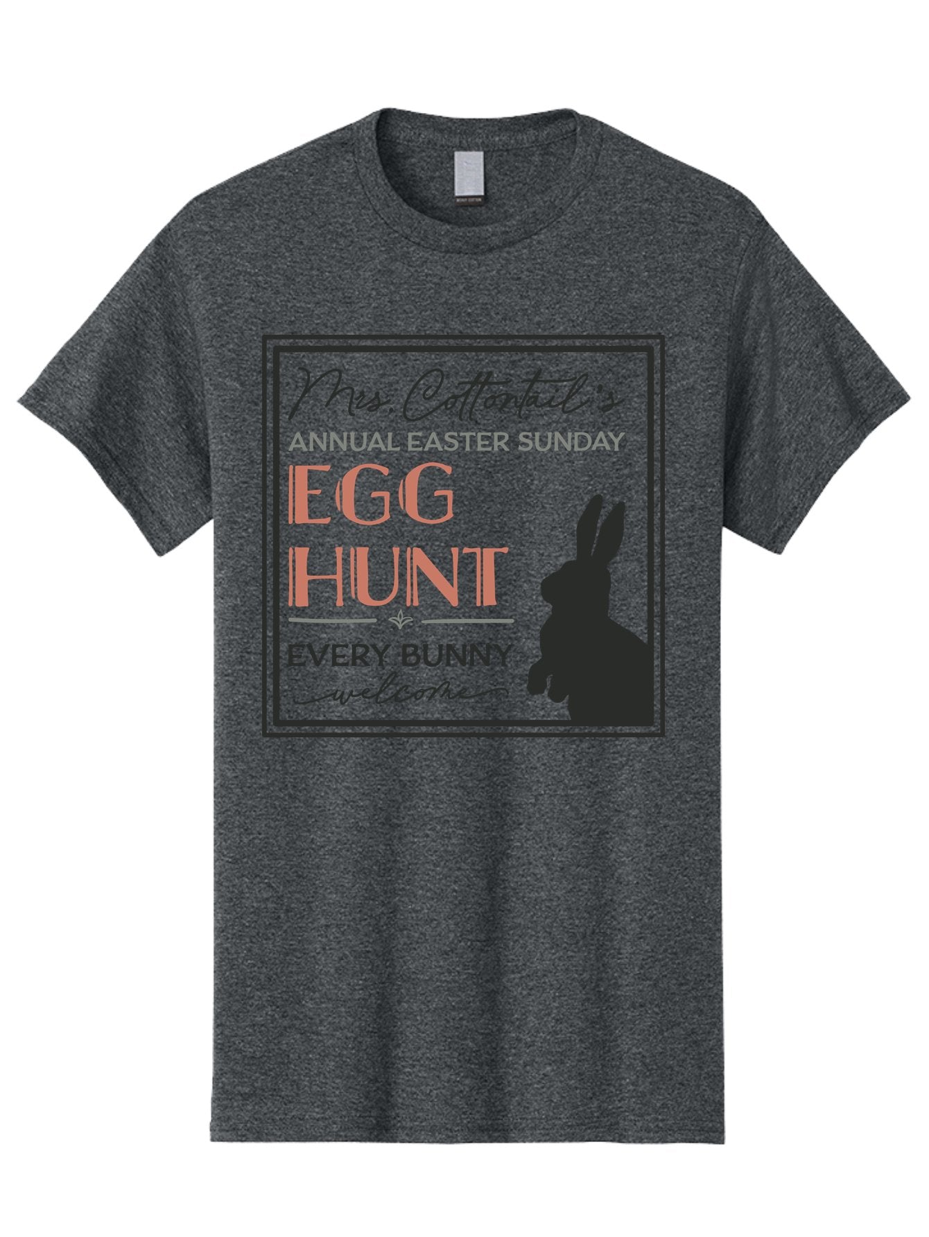 Mrs Cottontails Easter Egg Hunt Men'S Graphic Tee, 100% Cotton, Comfortable Casual Summer Wear, Machine Washable, Easter Egg Hunt, Easter Sunday, Mrs. Cottontail, Bunny Silhouette, Easter Event Invitation, Easter Celebration, Aae515