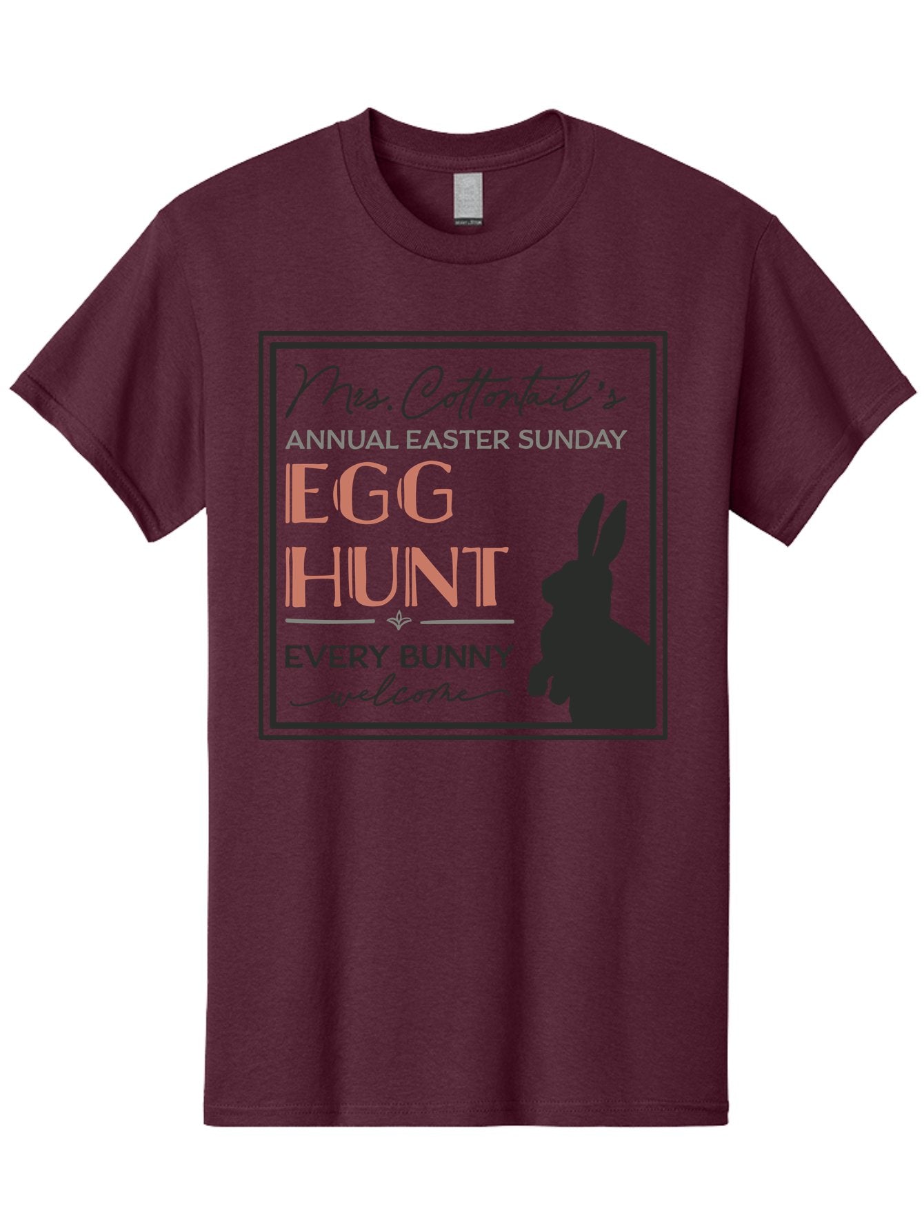 Mrs Cottontails Easter Egg Hunt Men'S Graphic Tee, 100% Cotton, Comfortable Casual Summer Wear, Machine Washable, Easter Egg Hunt, Easter Sunday, Mrs. Cottontail, Bunny Silhouette, Easter Event Invitation, Easter Celebration, Aae515 4